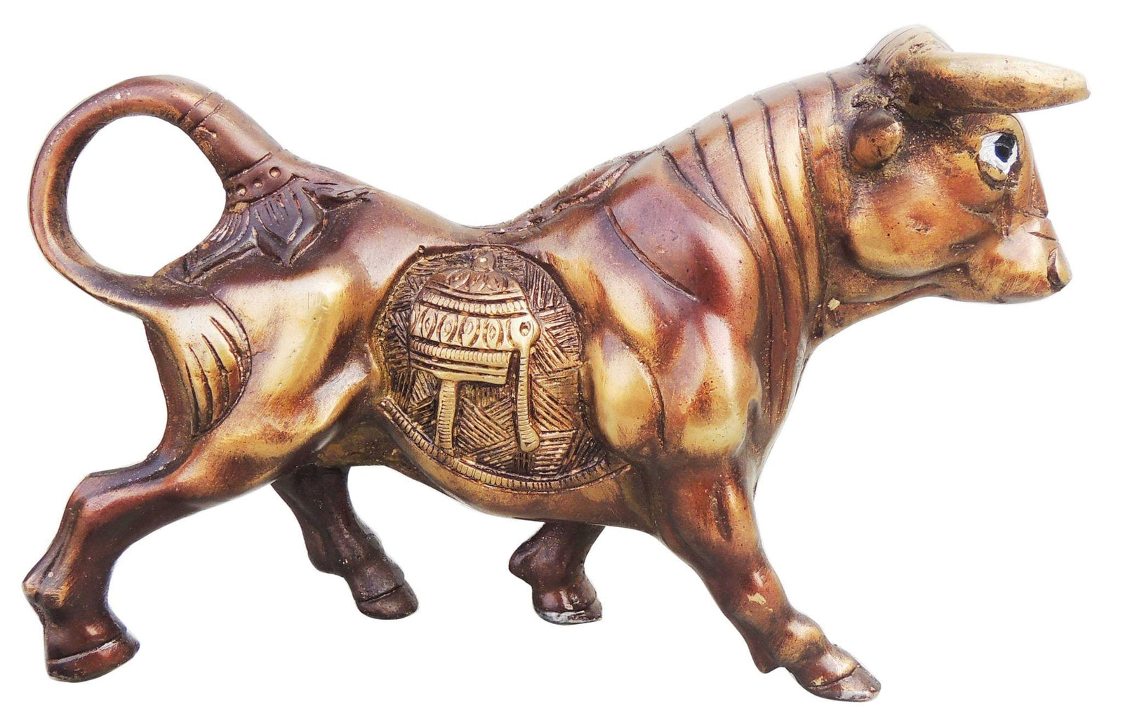 Brass Table Decor Bull Antique Finish — 5"