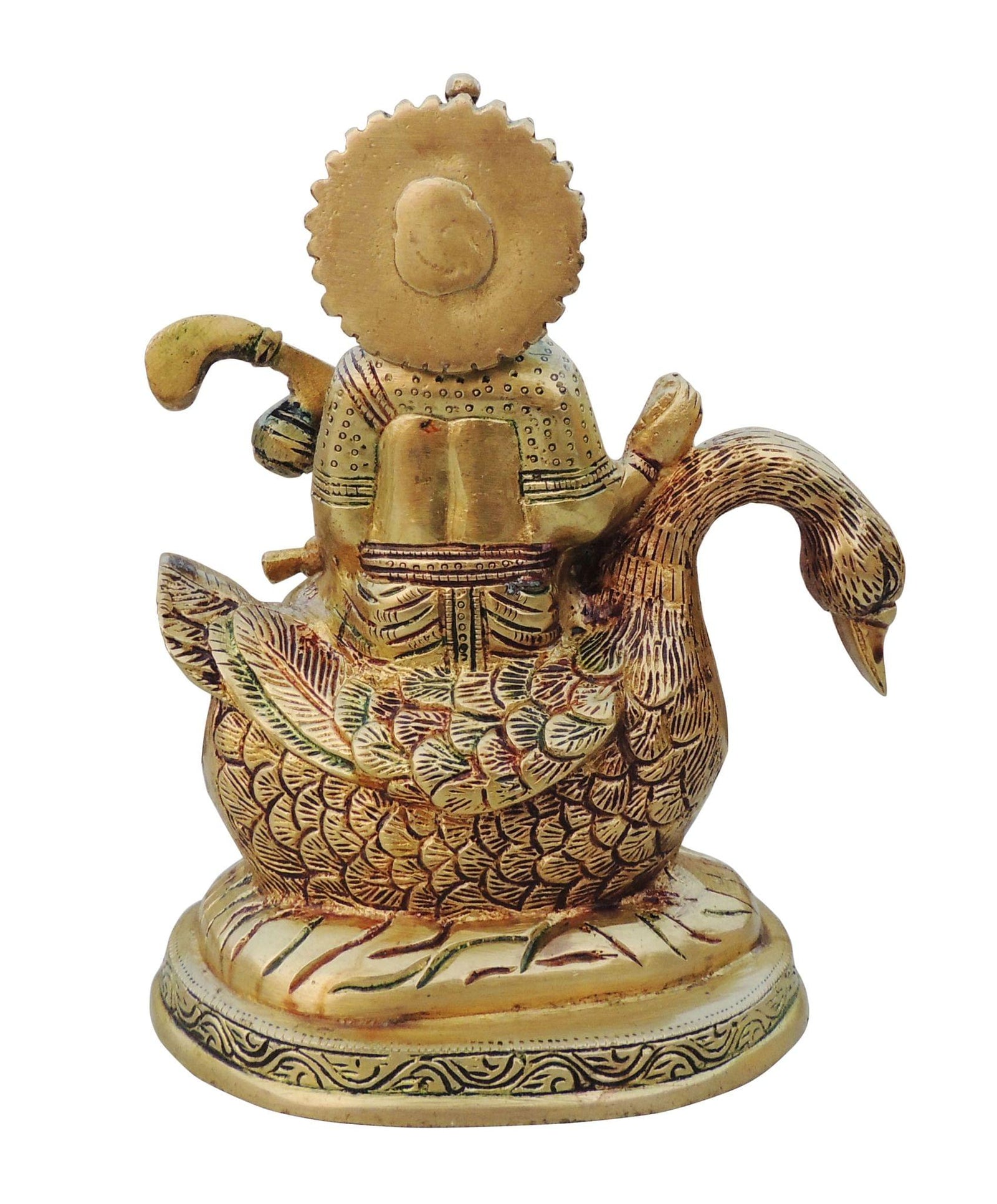Brass Saraswati — 7.2"