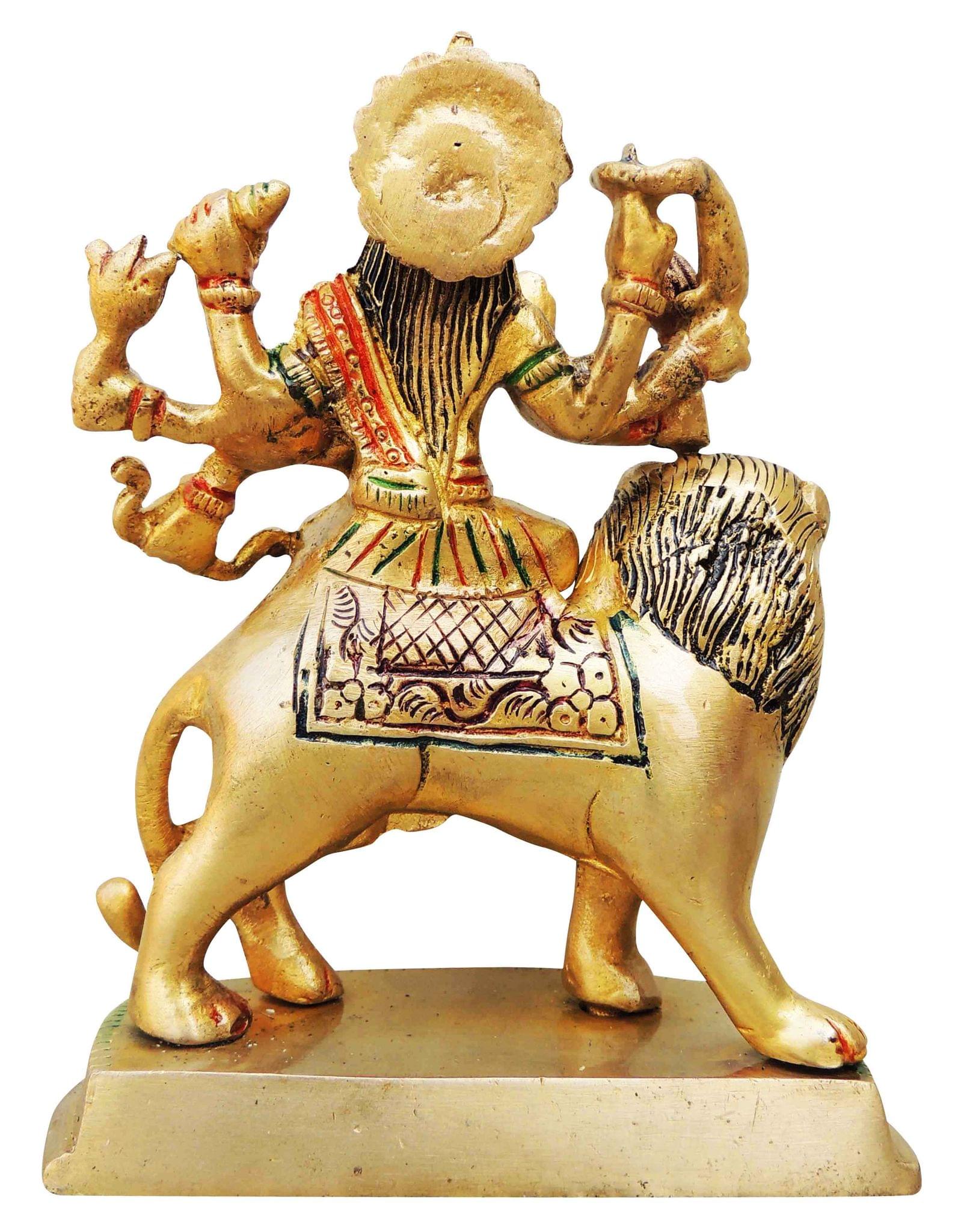 Brass Durga, Sitting — 5.7"