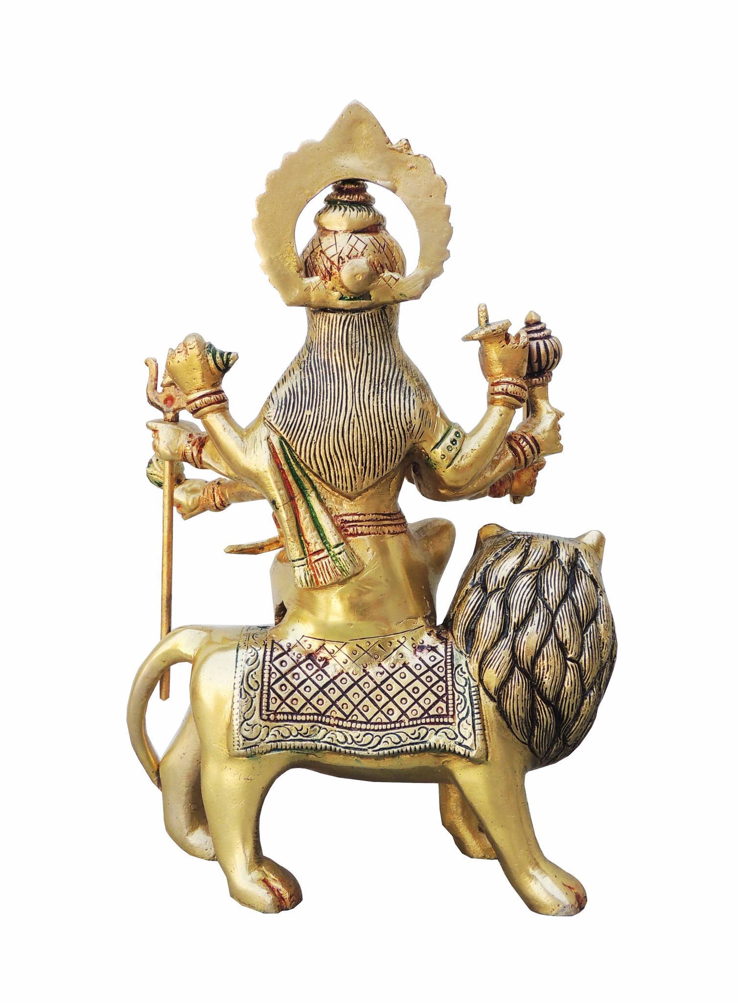 Brass Durga, Sitting — 10.5"