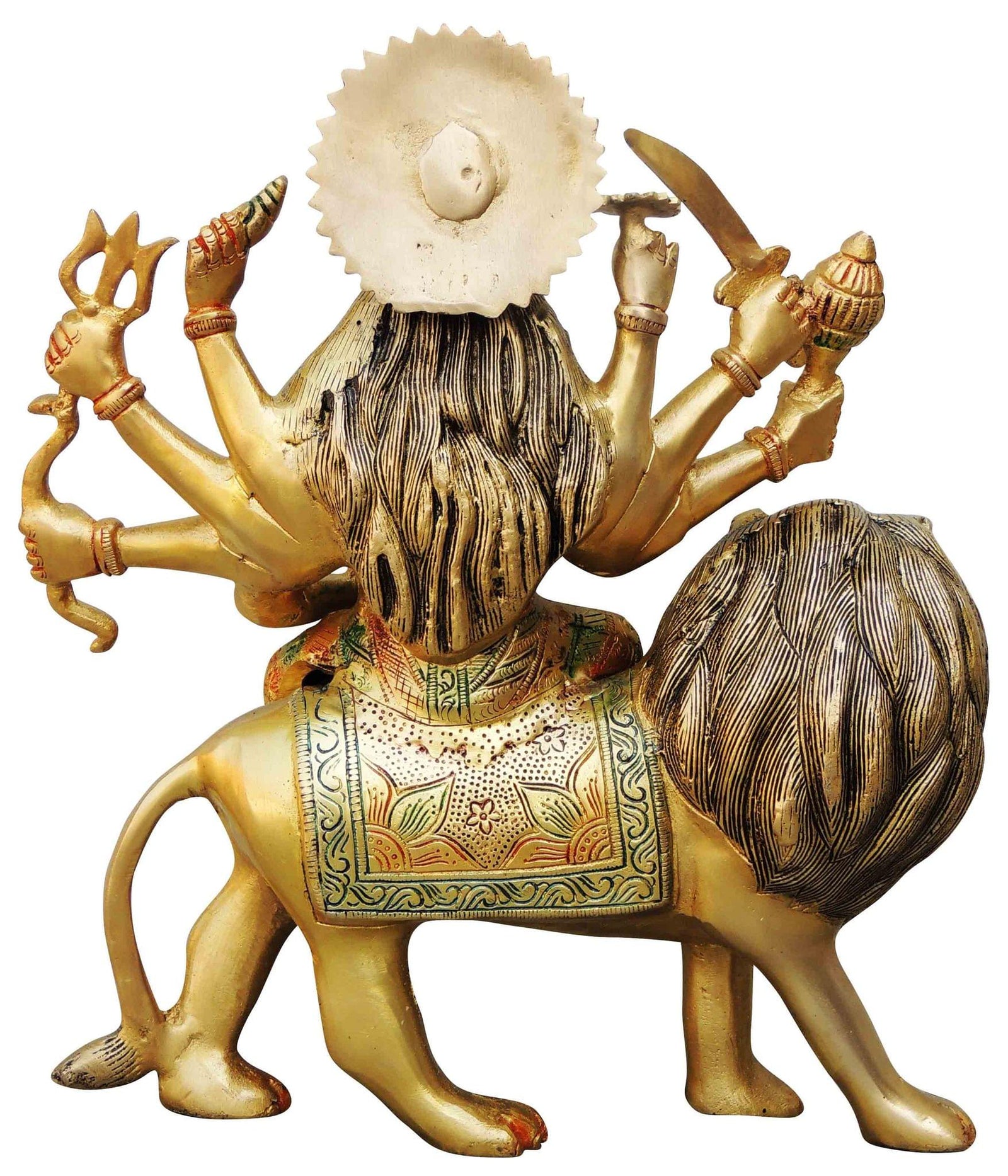 Brass Durga, Sitting — 12.3"