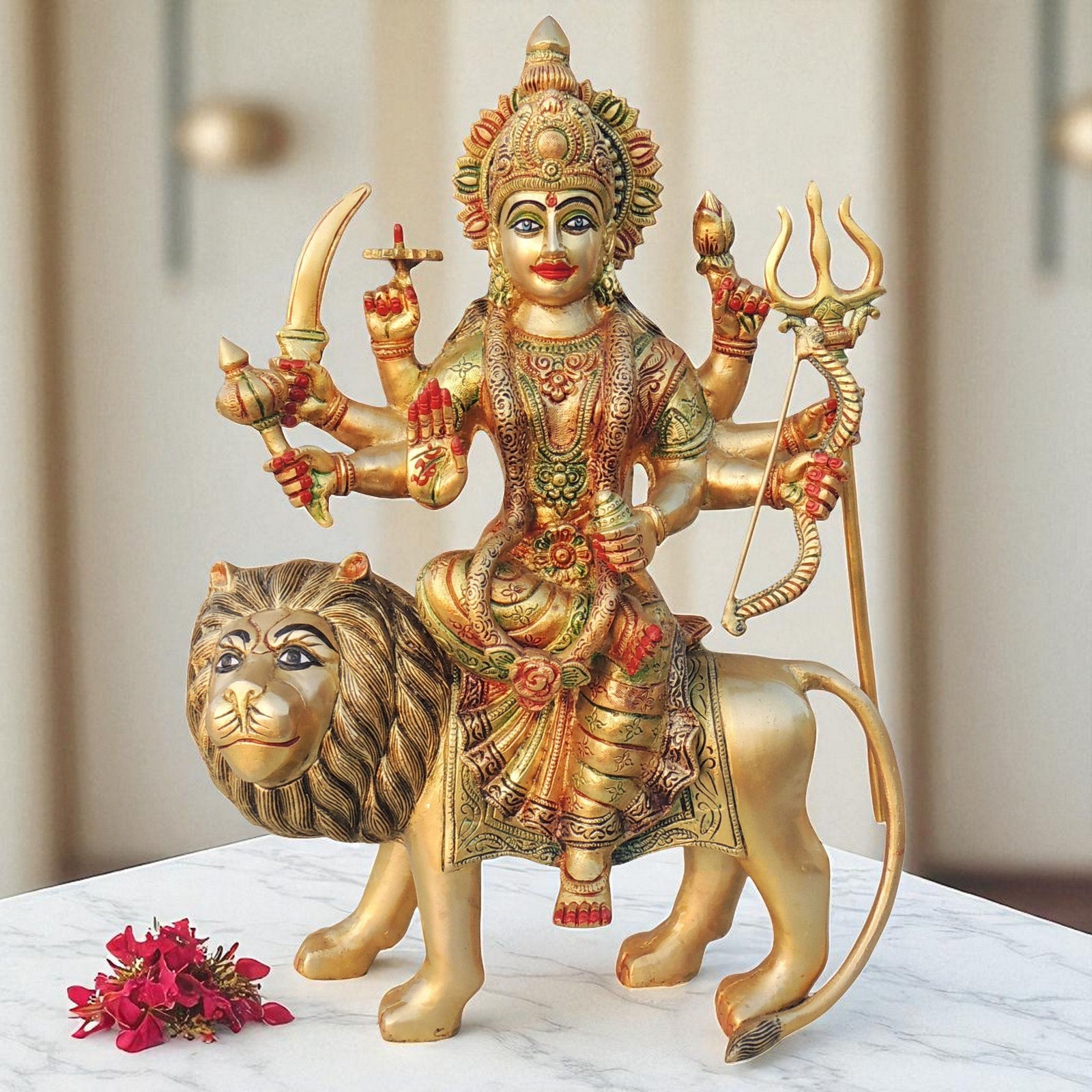 Brass Durga, Sitting — 18"