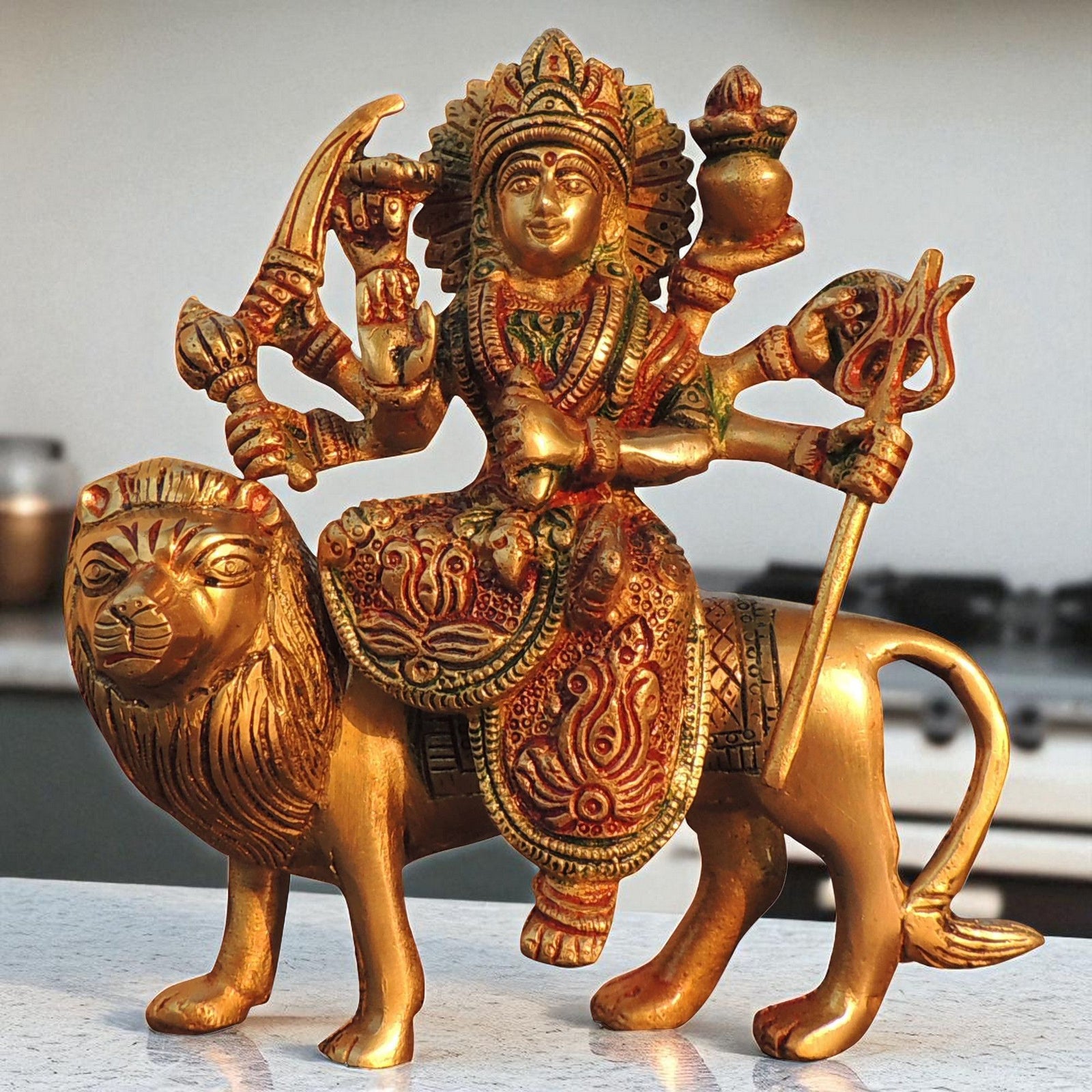 Brass Durga — 6.5"