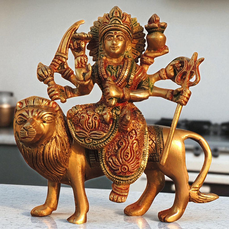 Brass Durga — 6.5"