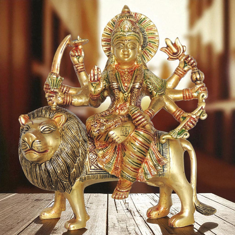 Brass Durga — 9"