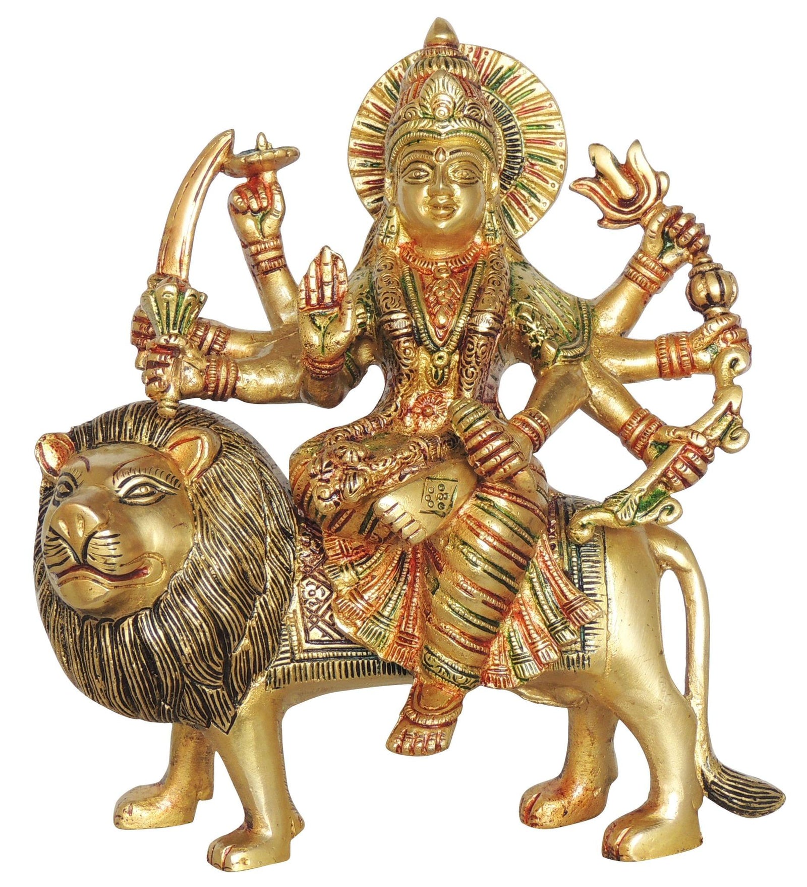 Brass Durga — 9"