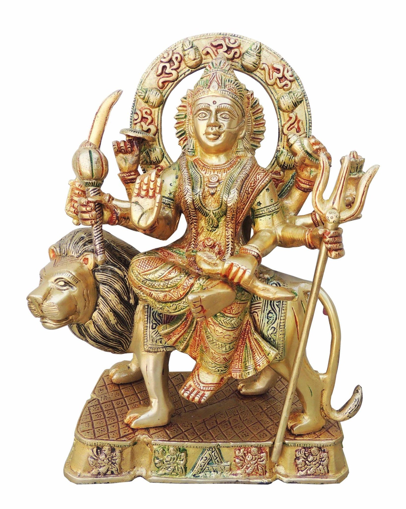 Brass Durga, Sitting — 12"