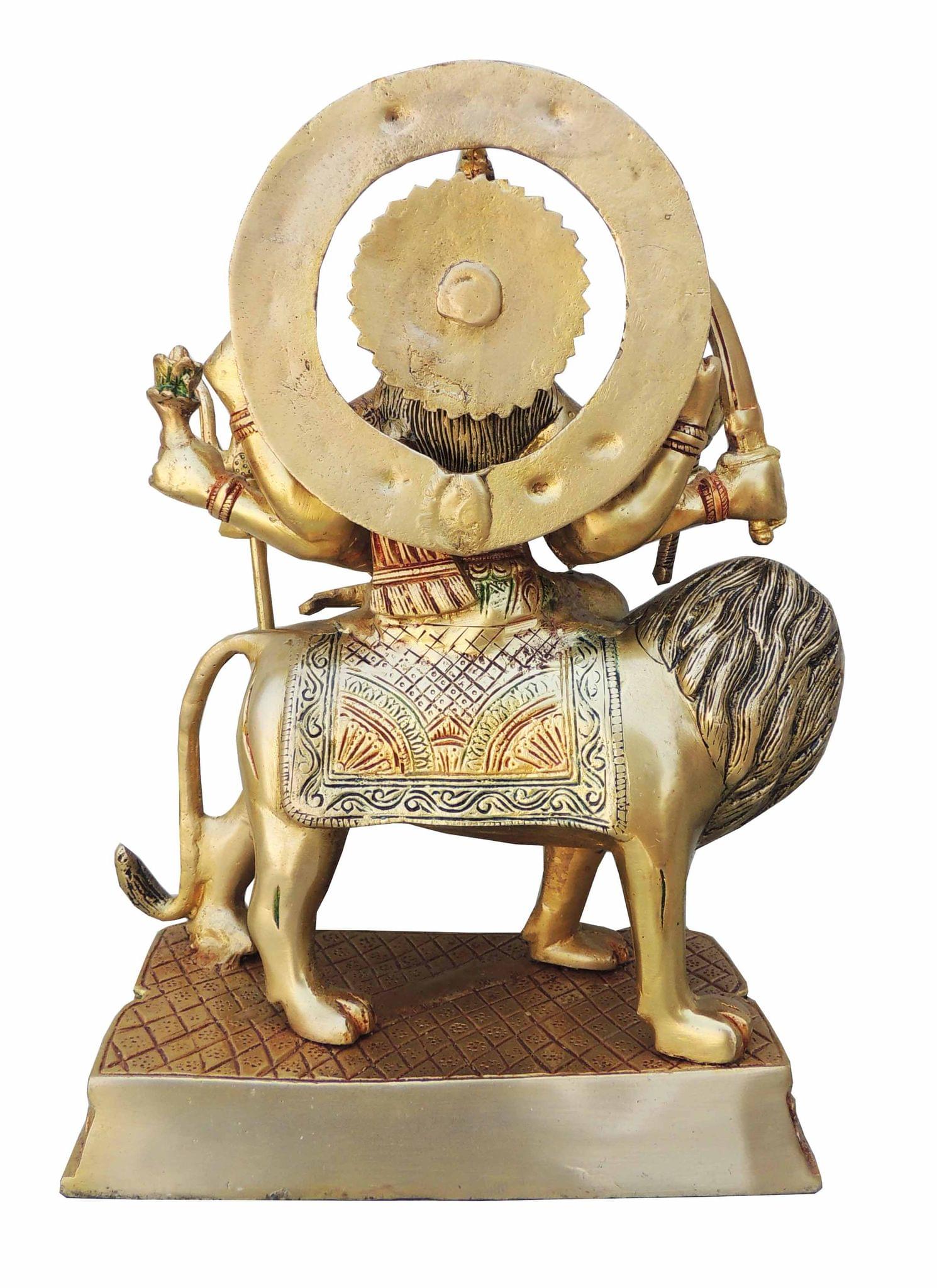 Brass Durga, Sitting — 12"