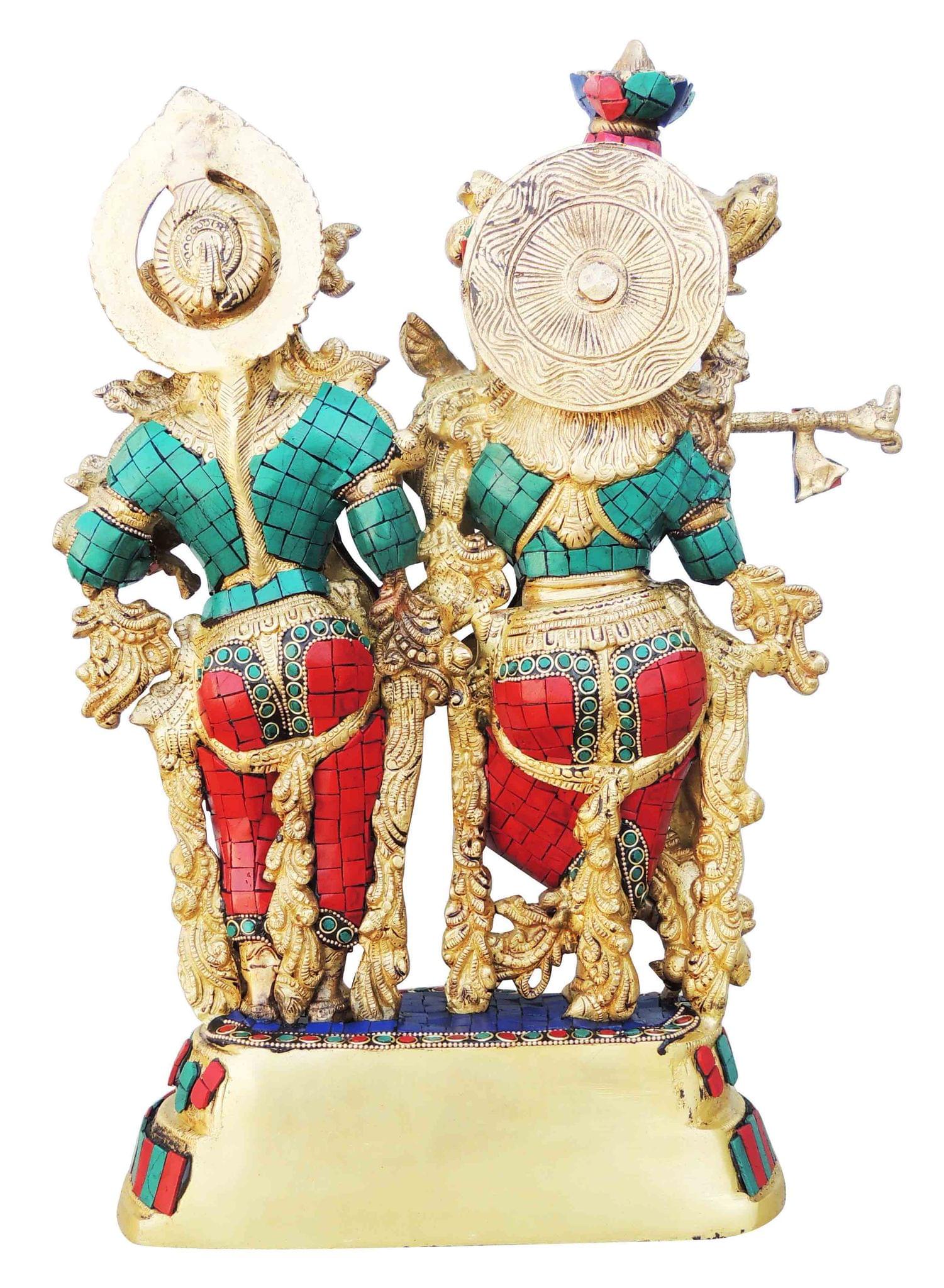 Brass Radha-Krishna, with Base — 17"