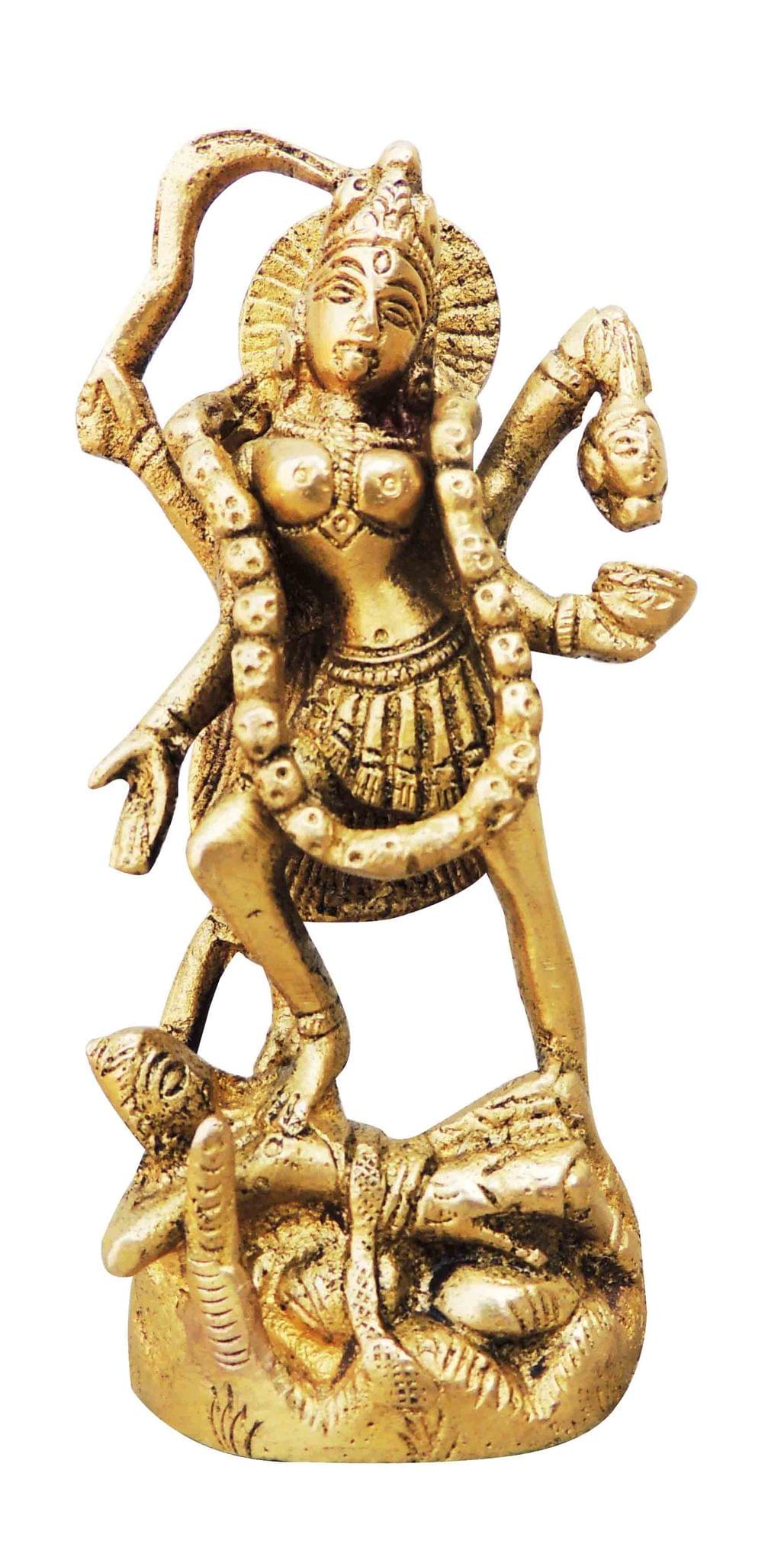 Brass Durga, Sitting — 4.6"