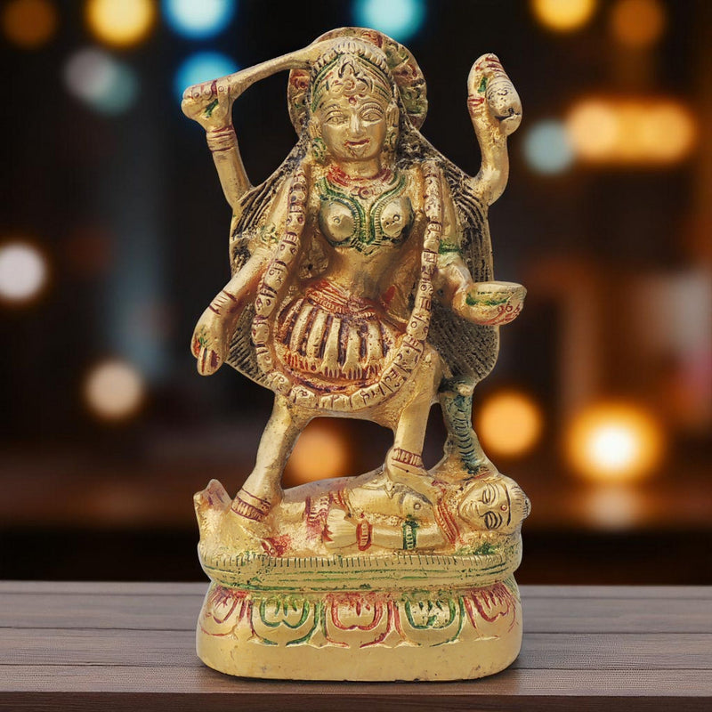 Brass Durga, Sitting — 4.6"