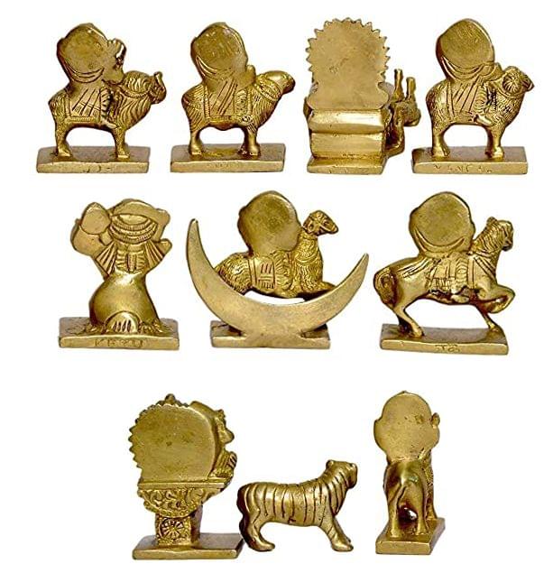 Brass 9 Planets, Navagraha — 3"