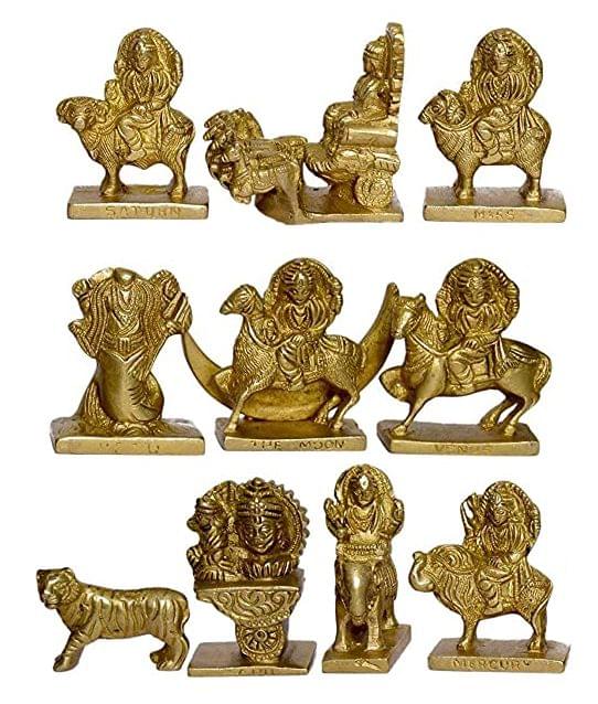 Brass 9 Planets, Navagraha — 3"