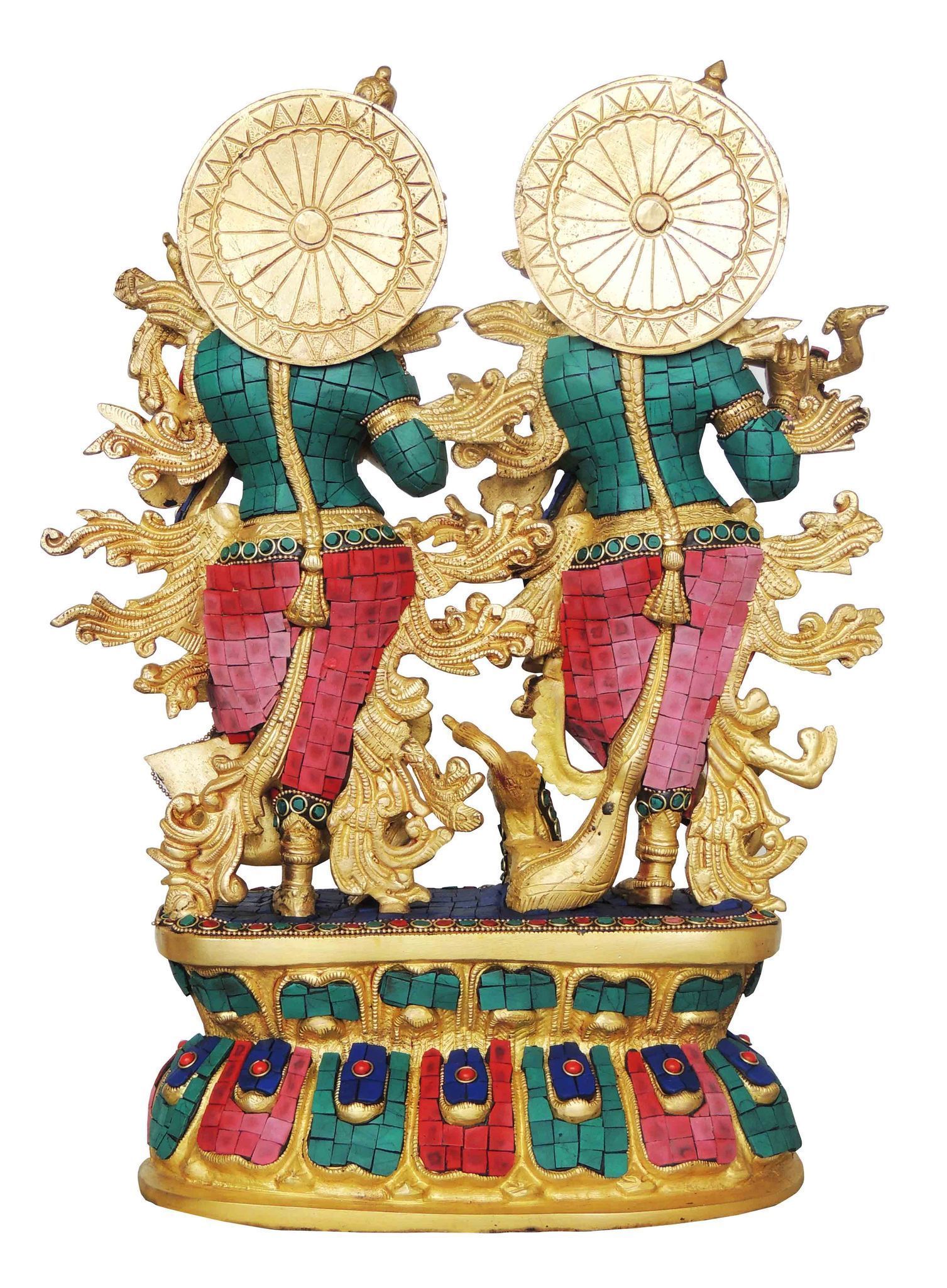 Brass Radha-Krishna, with Base — 17"