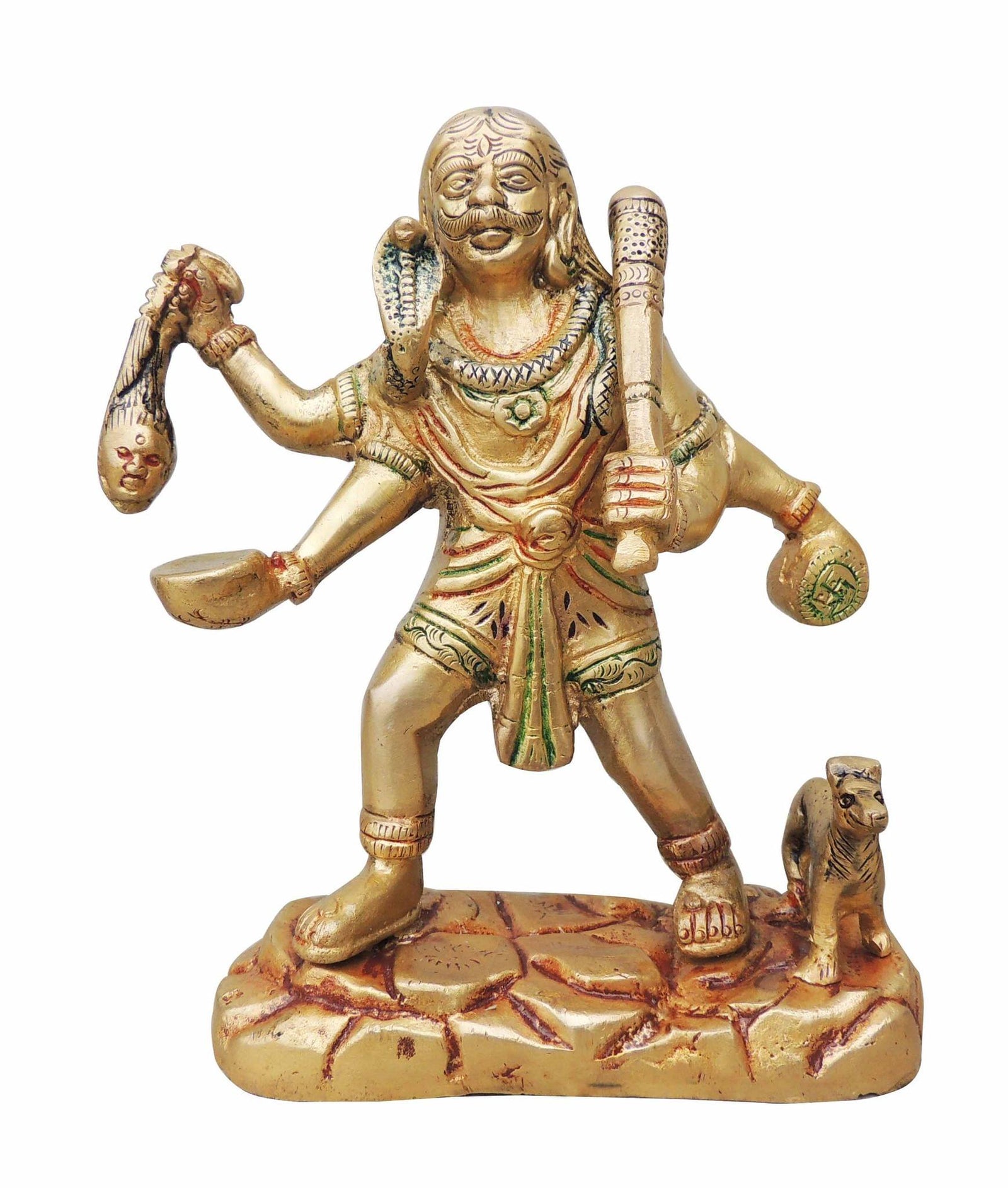 Brass Bhairav Baba — 6.5"