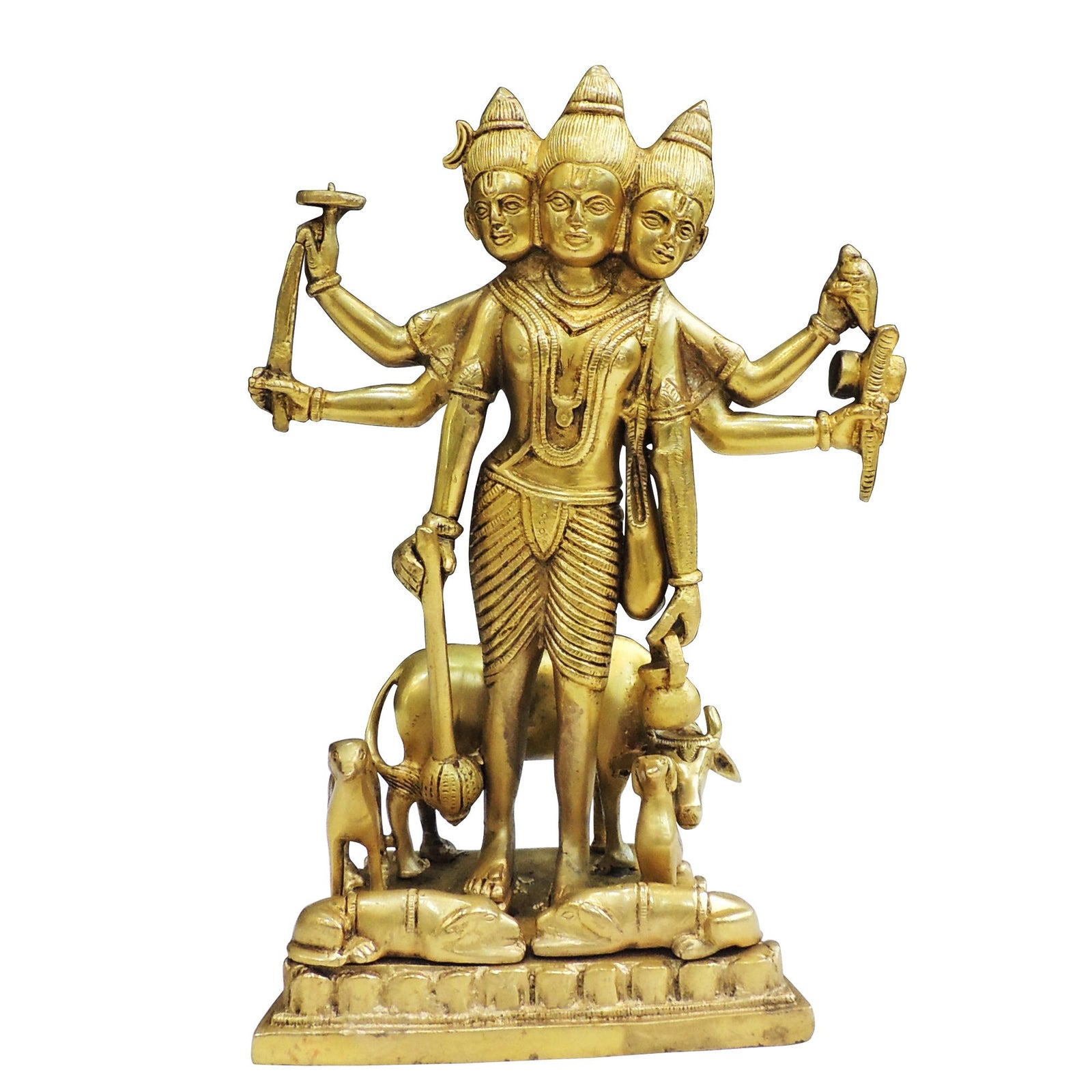 Brass Dattatreya — 12"