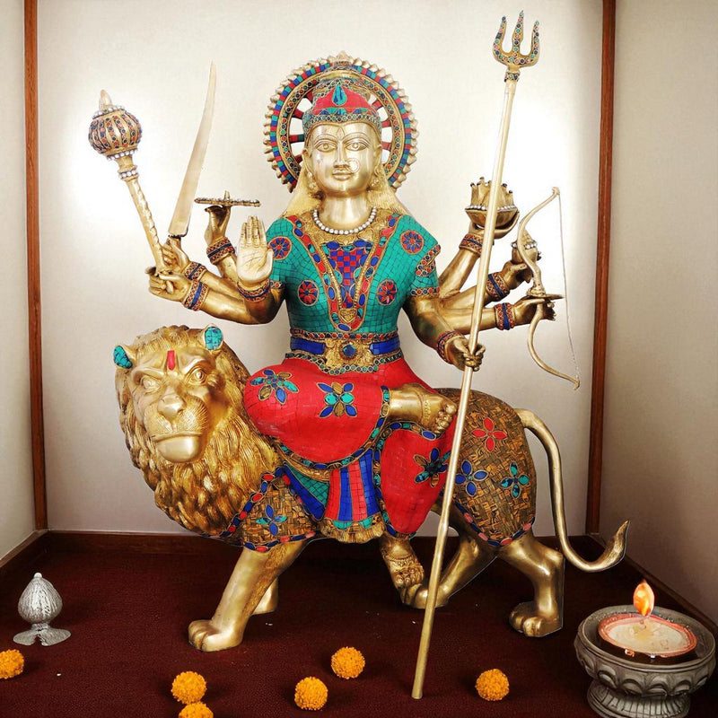 Brass Durga, Sitting