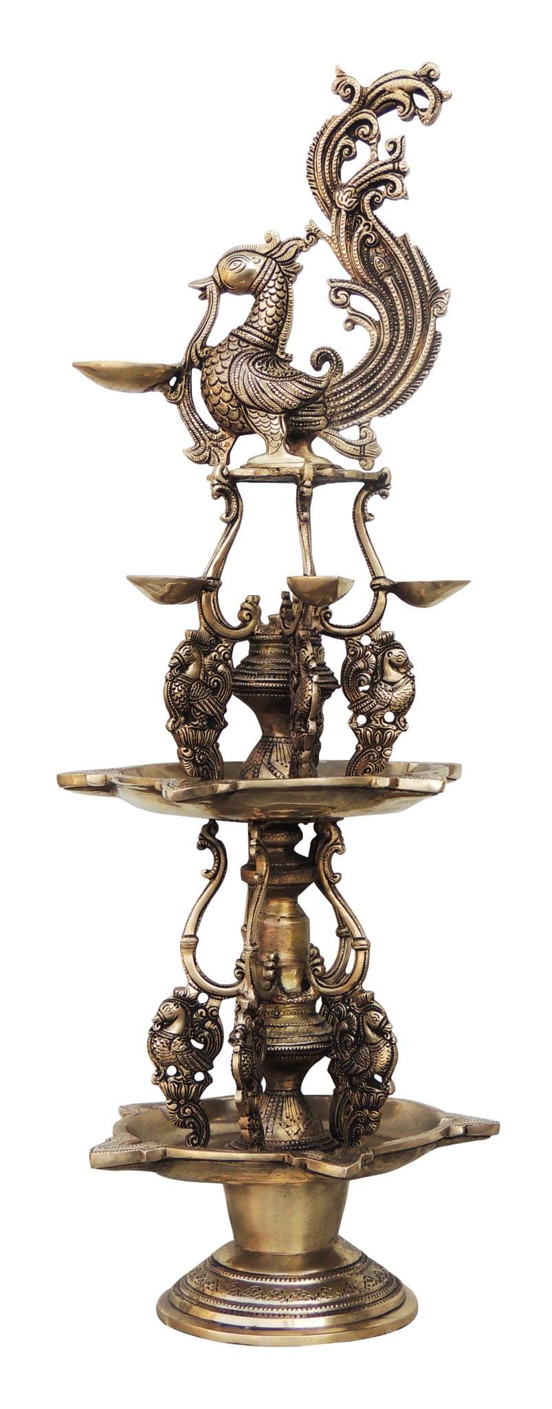 Brass Murga (Cock) Deepak — 27.8"