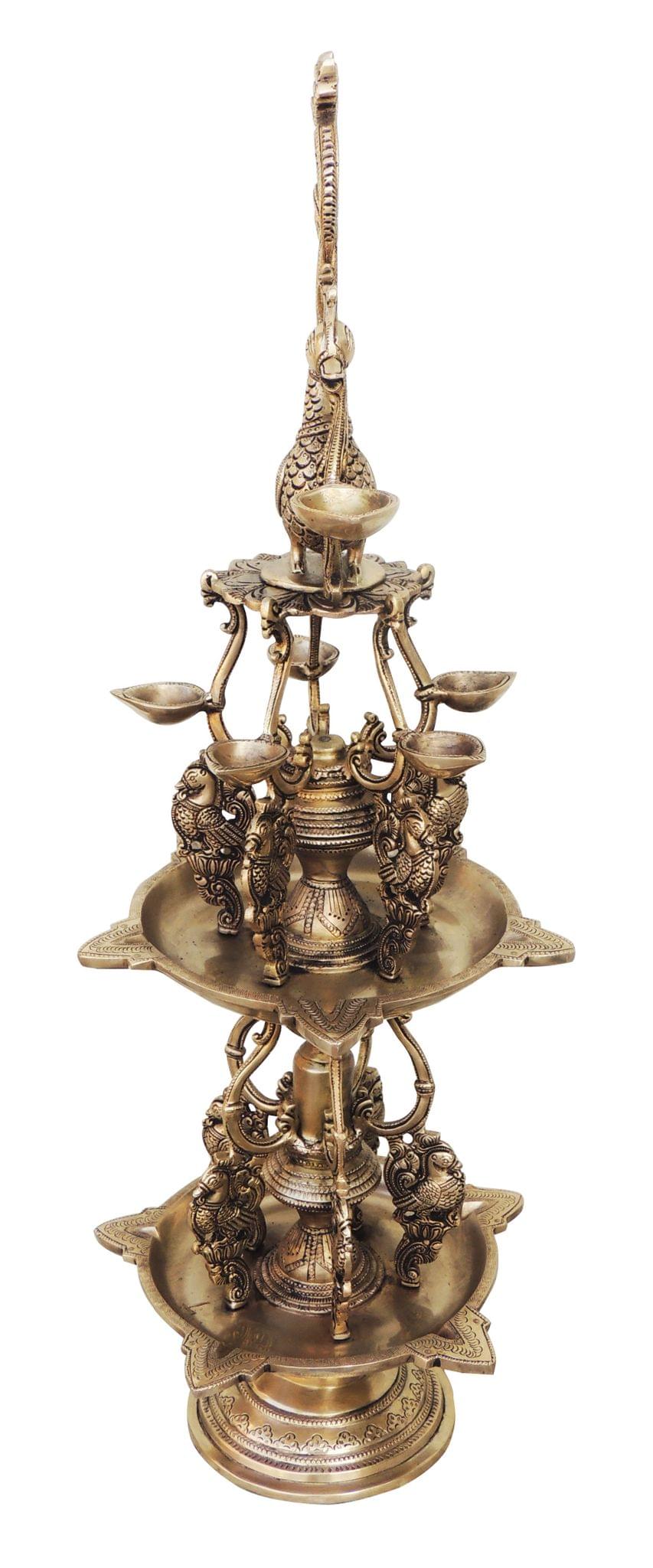 Brass Murga (Cock) Deepak — 27.8"