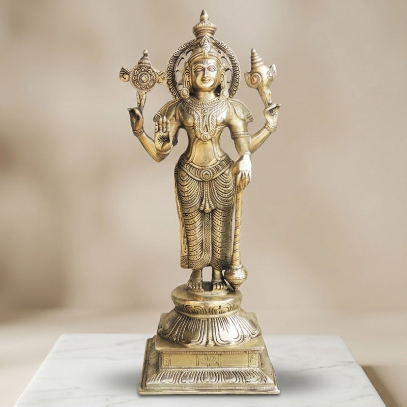 Brass Vishnu — 17.5"