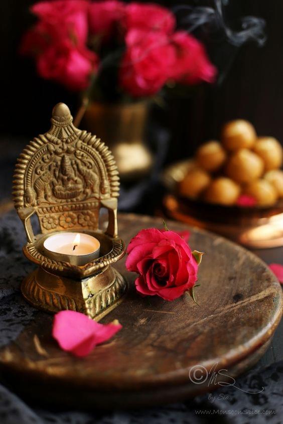 Brass Kamakshi Deepak No. 16 — 4.1"