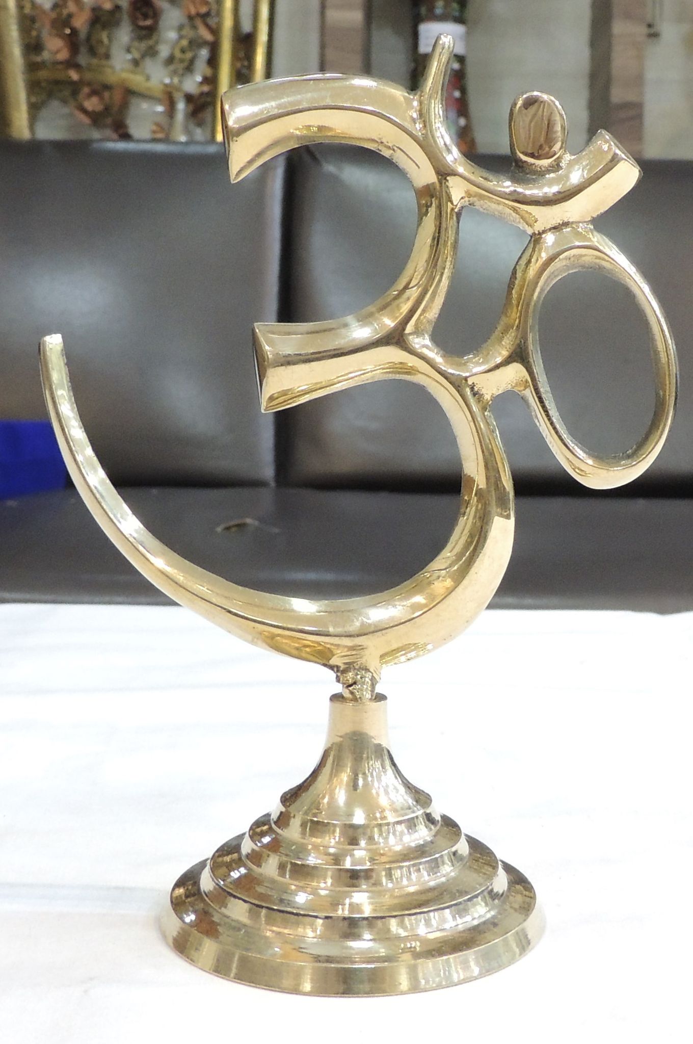 Brass Decor Standing Om — 6.5"