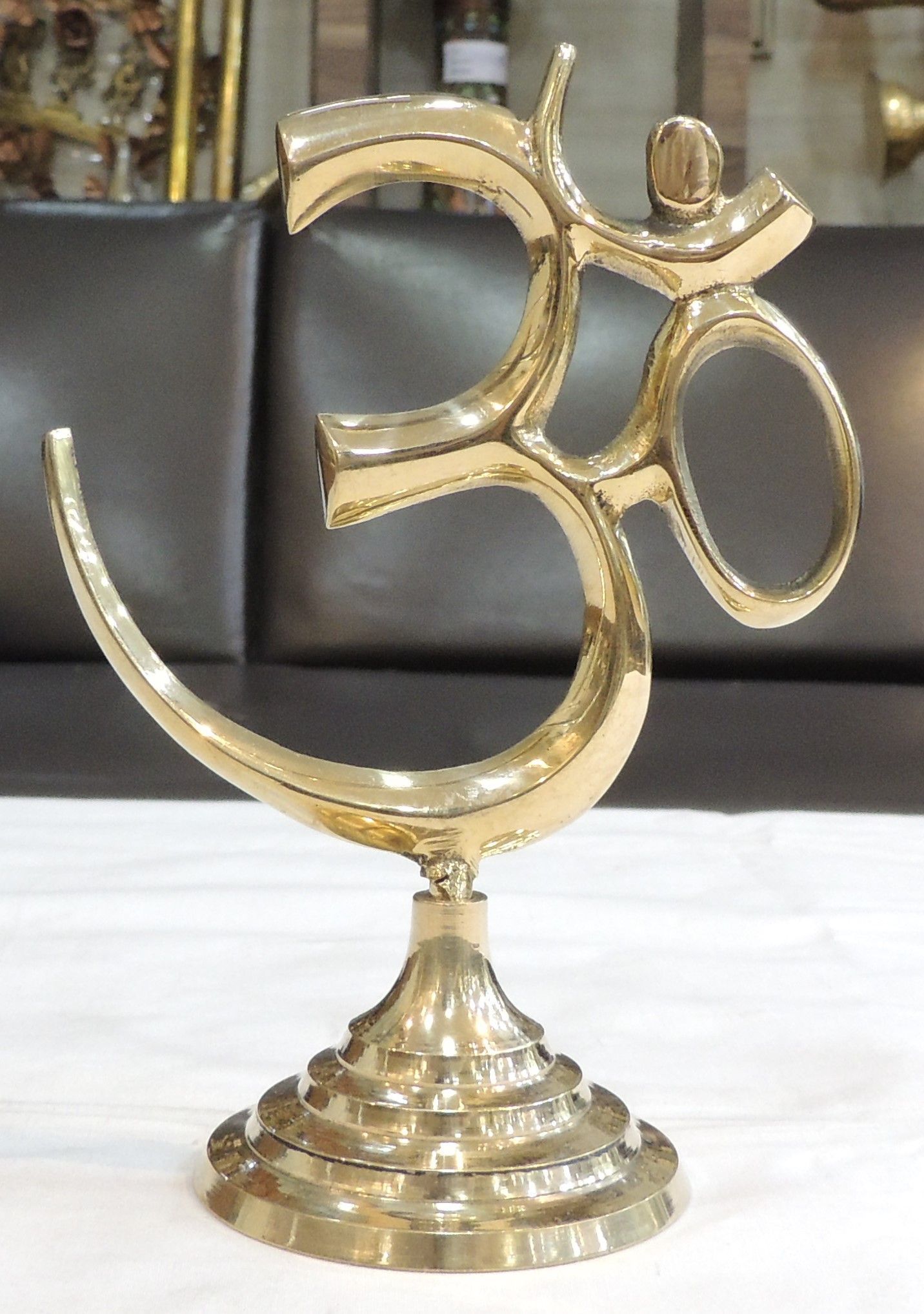 Brass Decor Standing Om — 7.5"