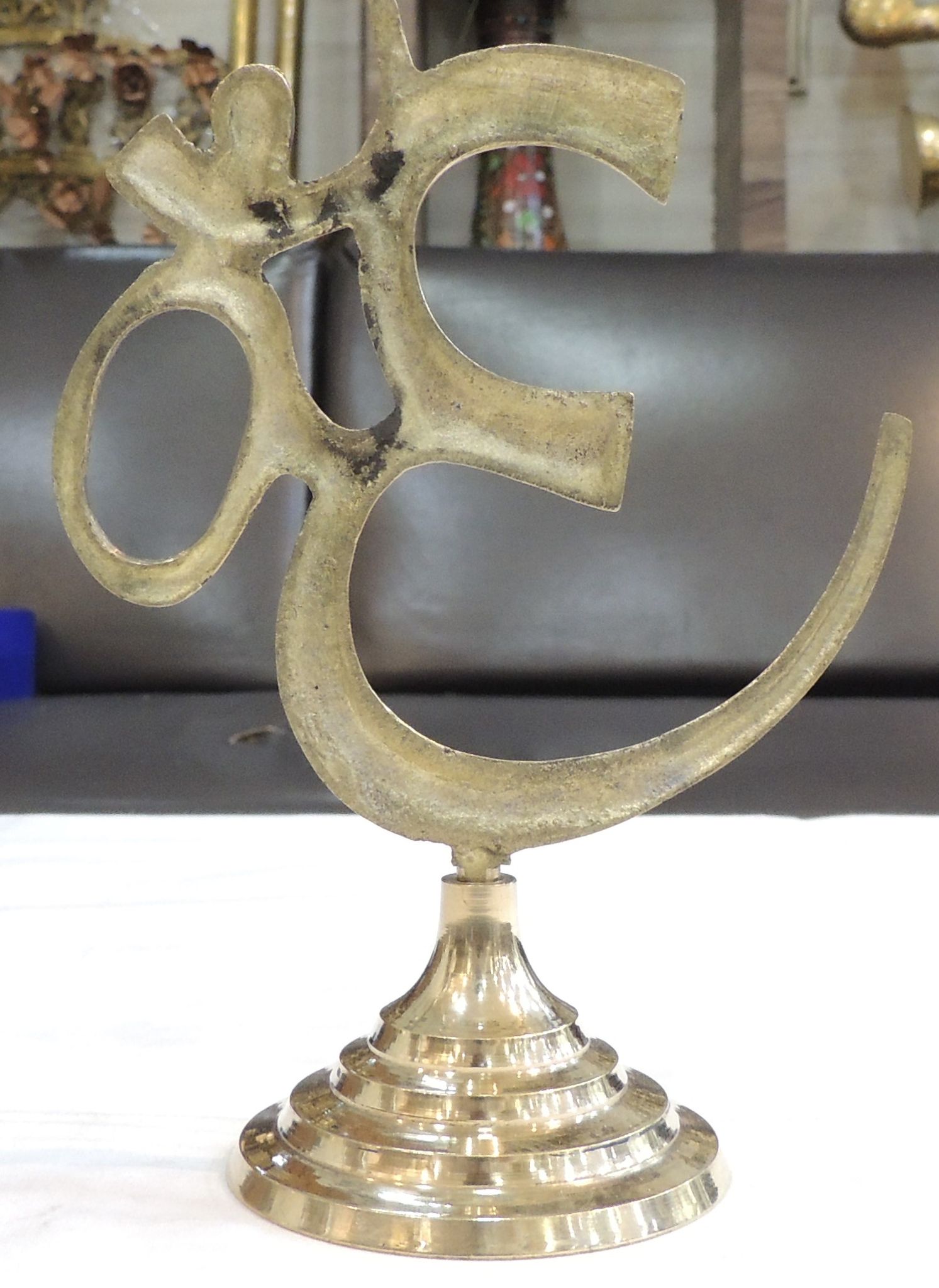 Brass Decor Standing Om — 7.5"