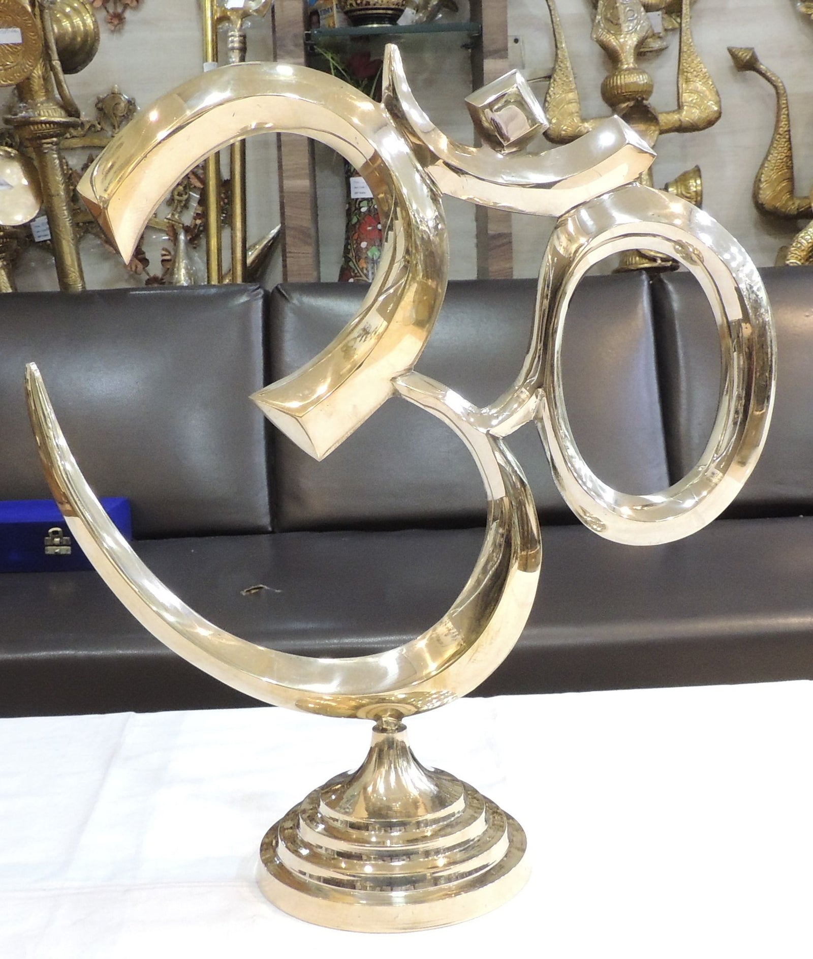 Brass Decor Standing Om — 17.5"