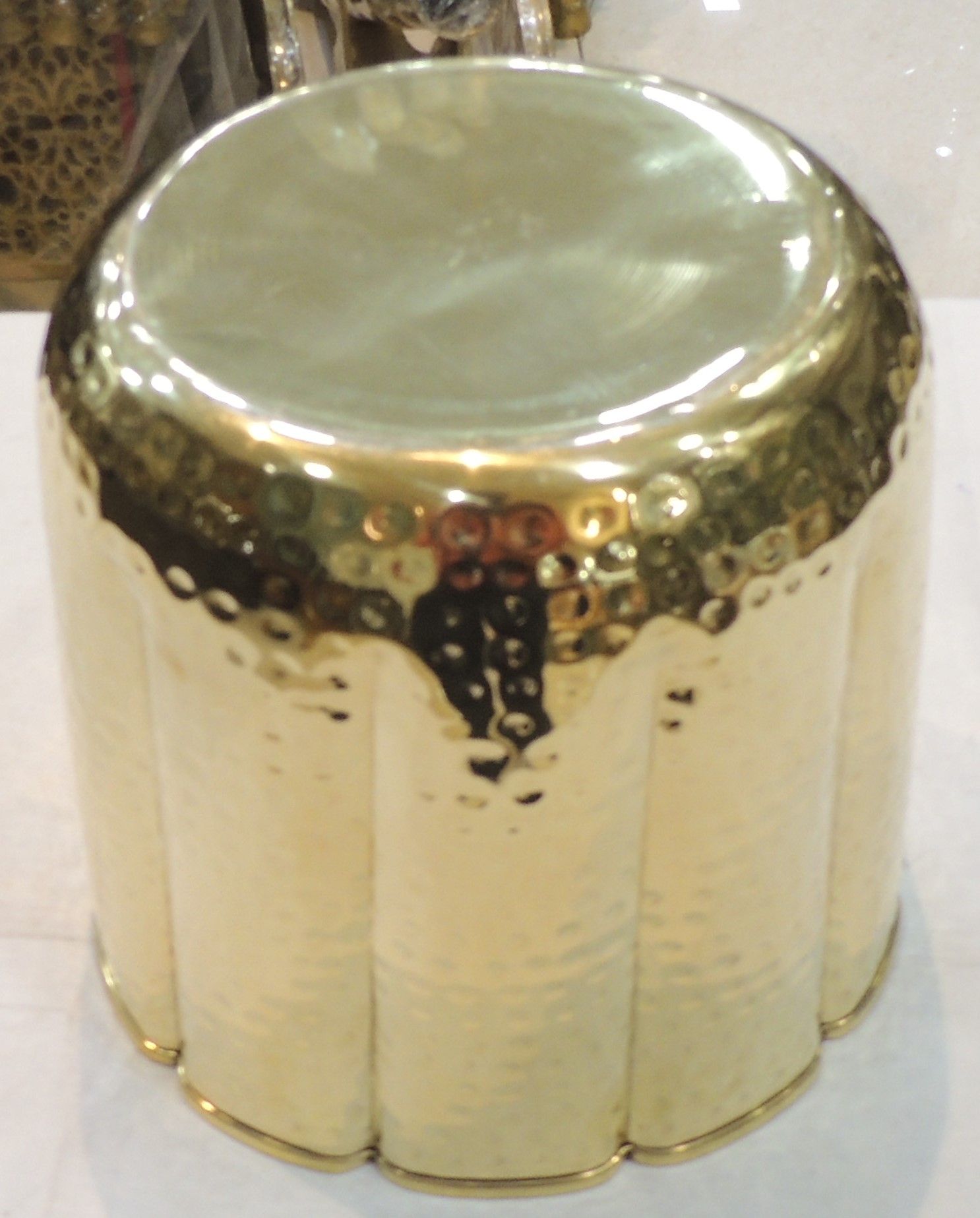 Brass Decor Hammered Planter — 9"