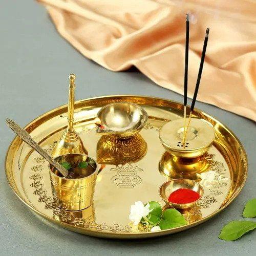 Brass Pooja thali — 1"