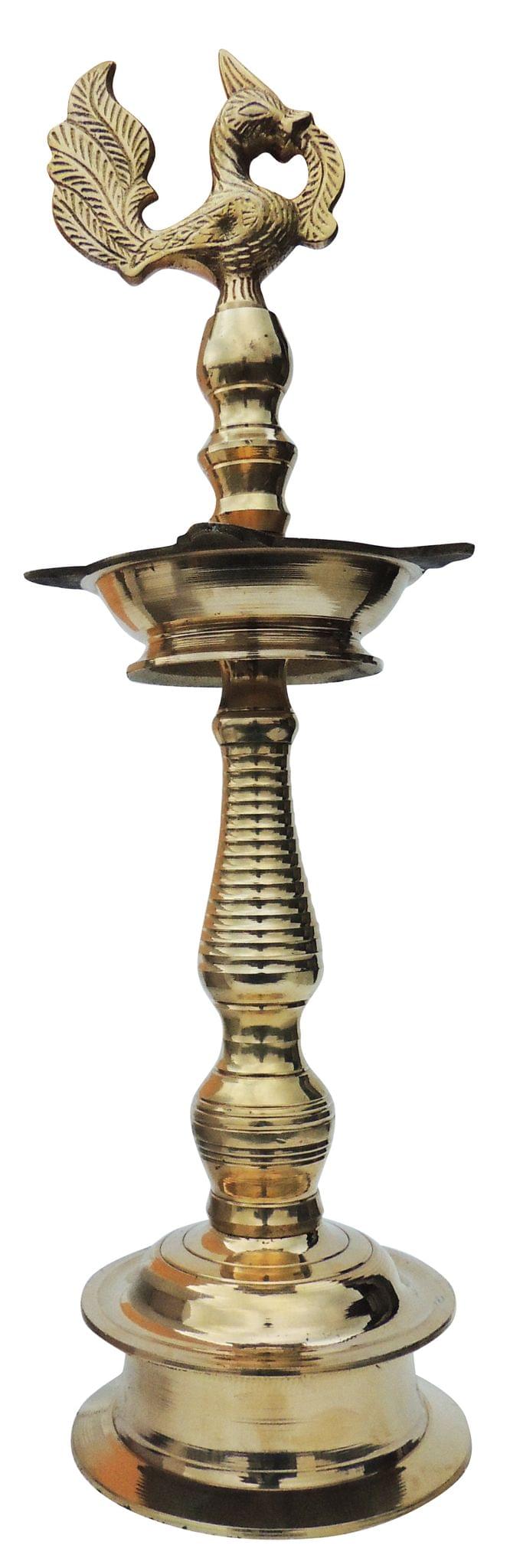 Brass Table Decor Oil Lamp, Deepak — 19.5"