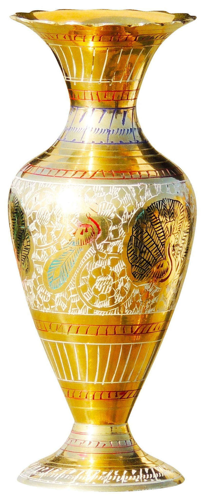 Brass & , Vase — 7.5"