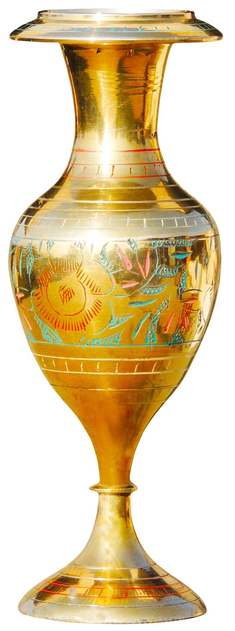 Brass & , Vase — 7.5"