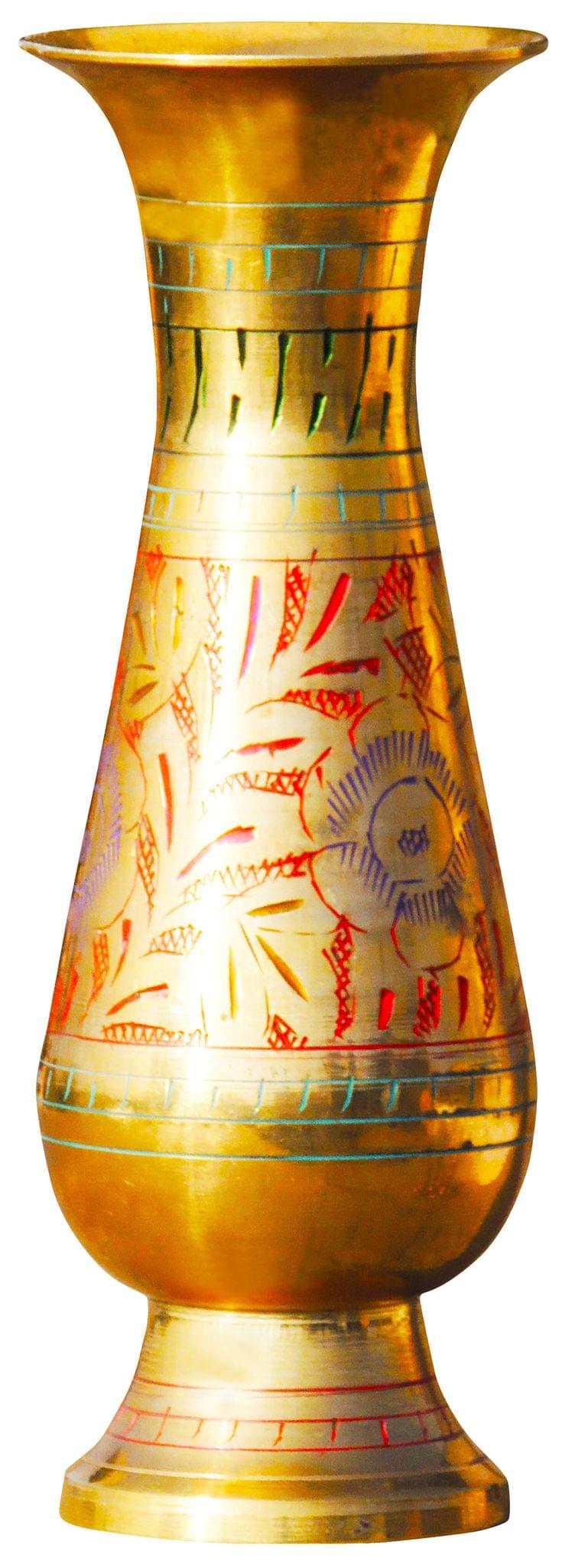 Brass & , Vase — 7.5"