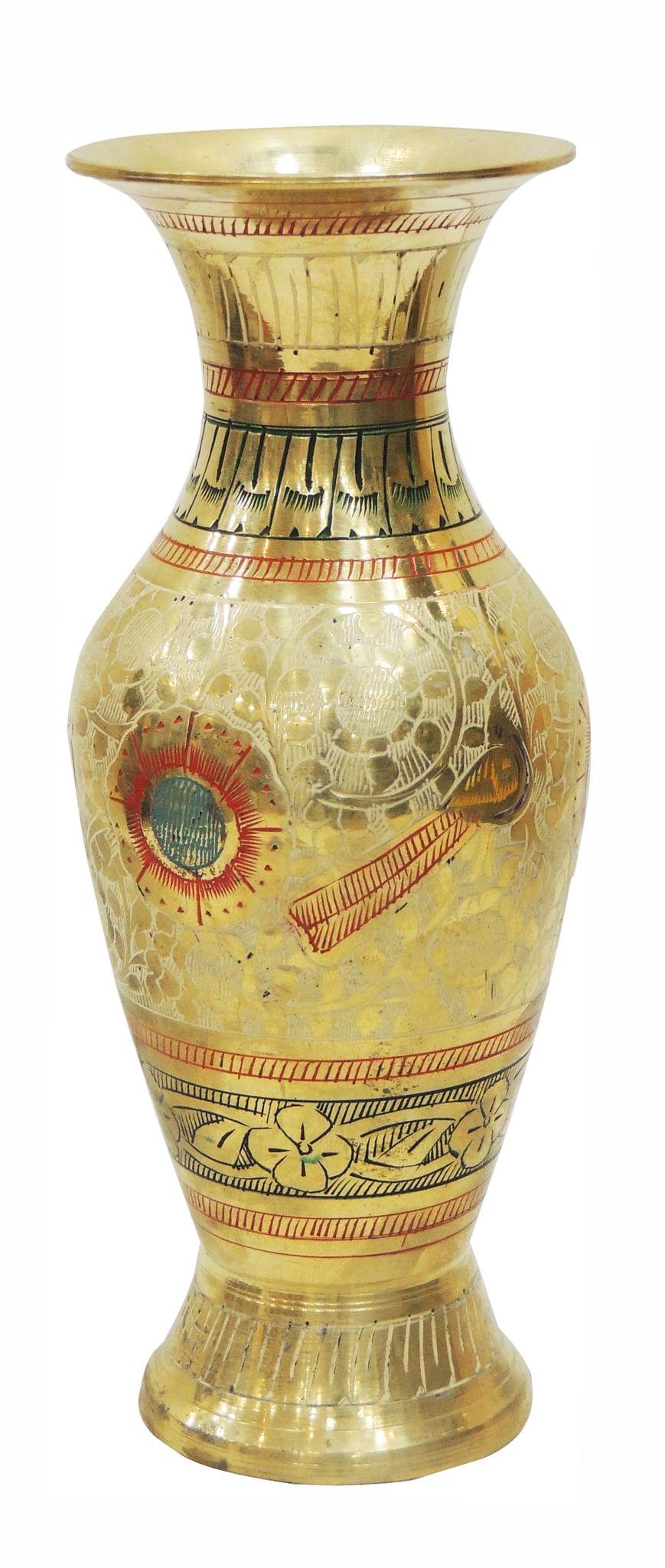 Brass & , Vase — 7.5"