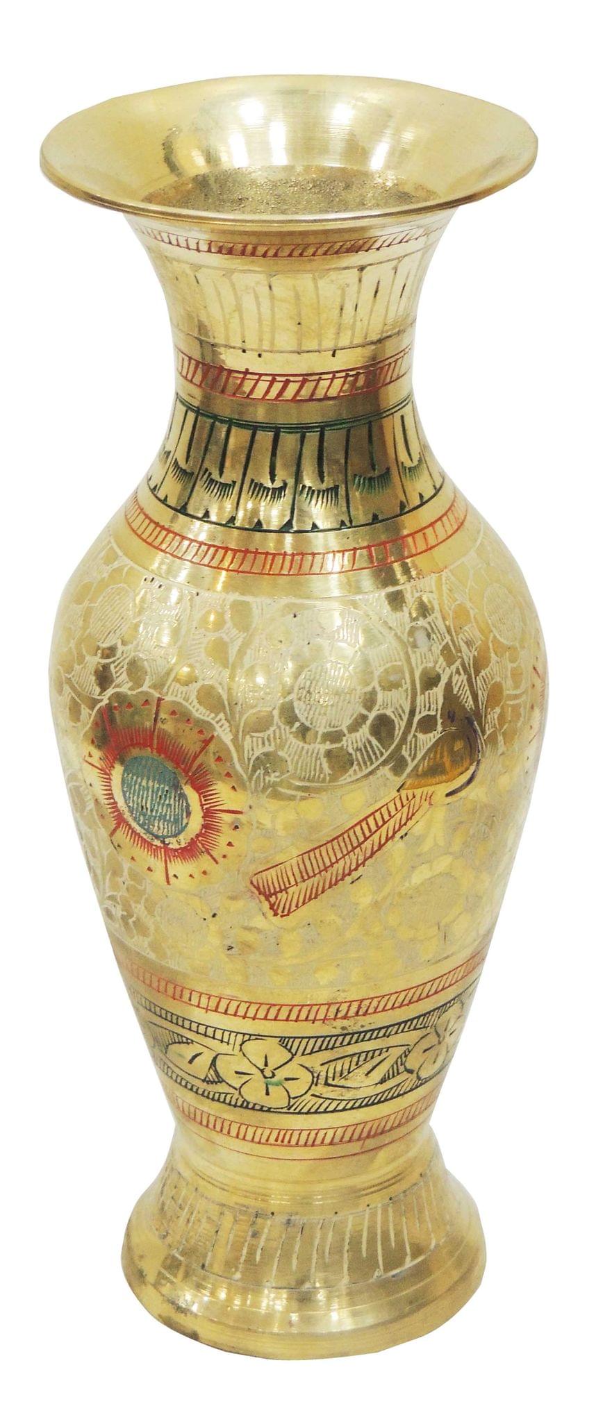 Brass & , Vase — 7.5"