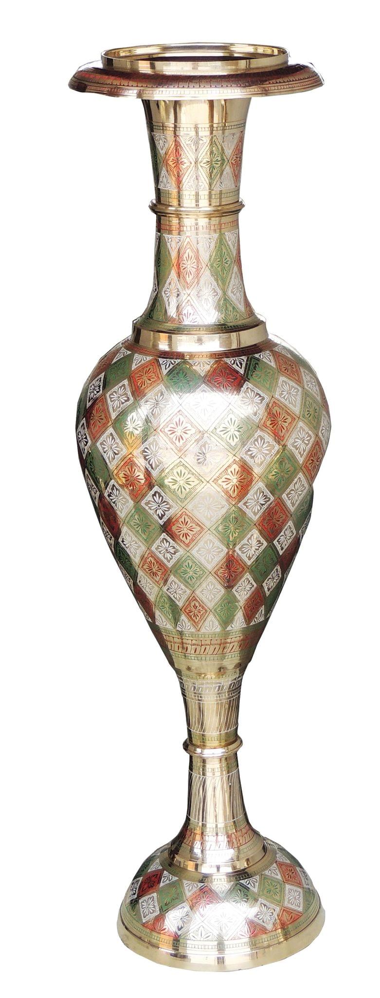 Brass & , Vase — 35.8"