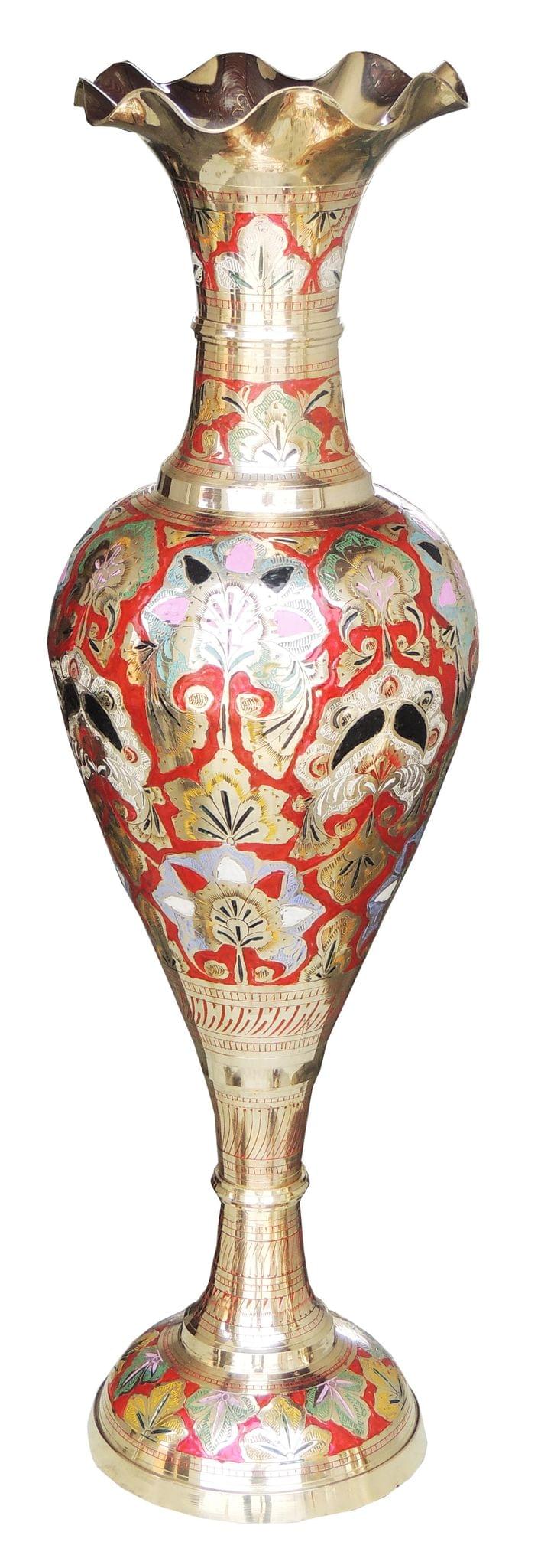 Brass & , Vase — 30.3"