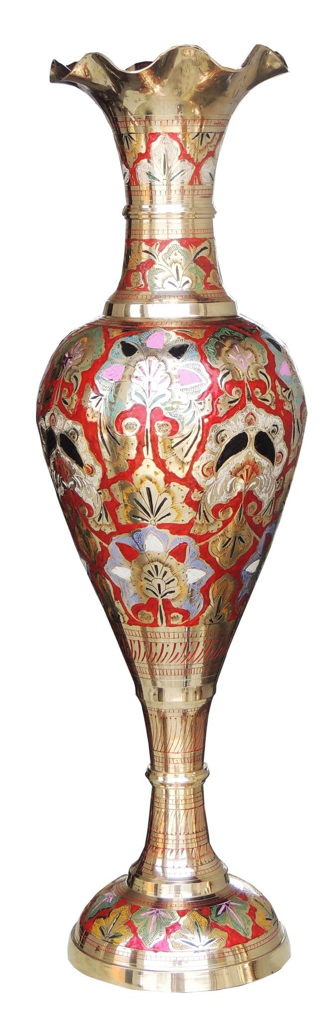 Brass & , Vase — 30.3"