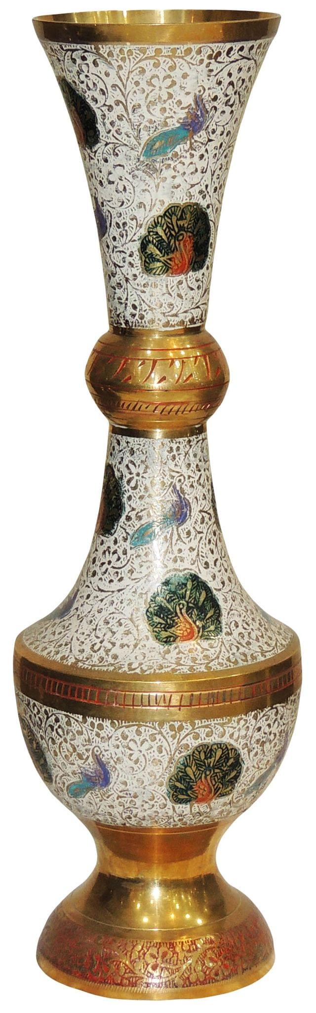Brass & , Vase — 14"