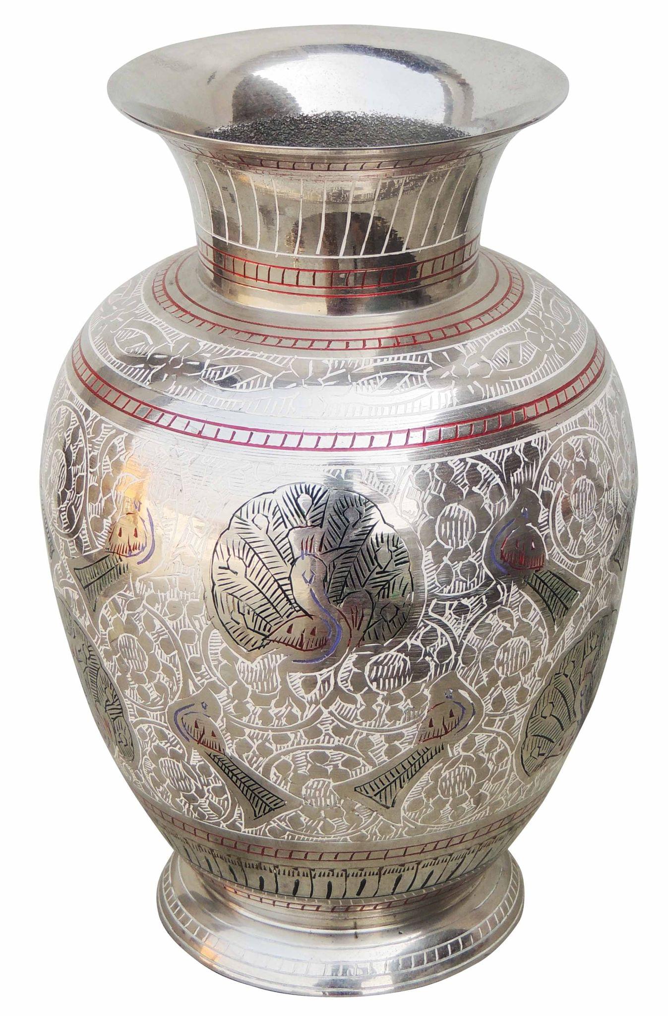 Brass & , Vase — 8"