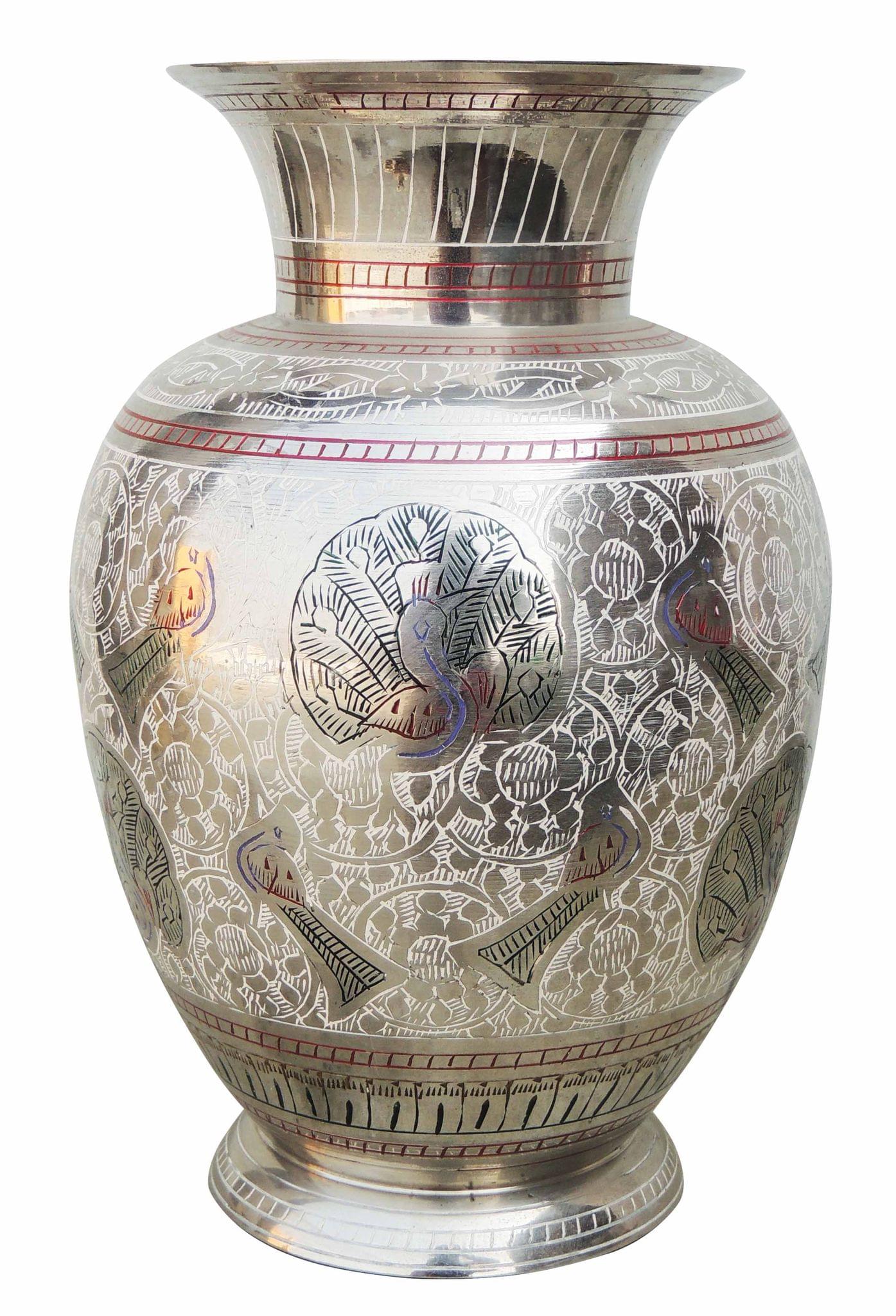 Brass & , Vase — 8"