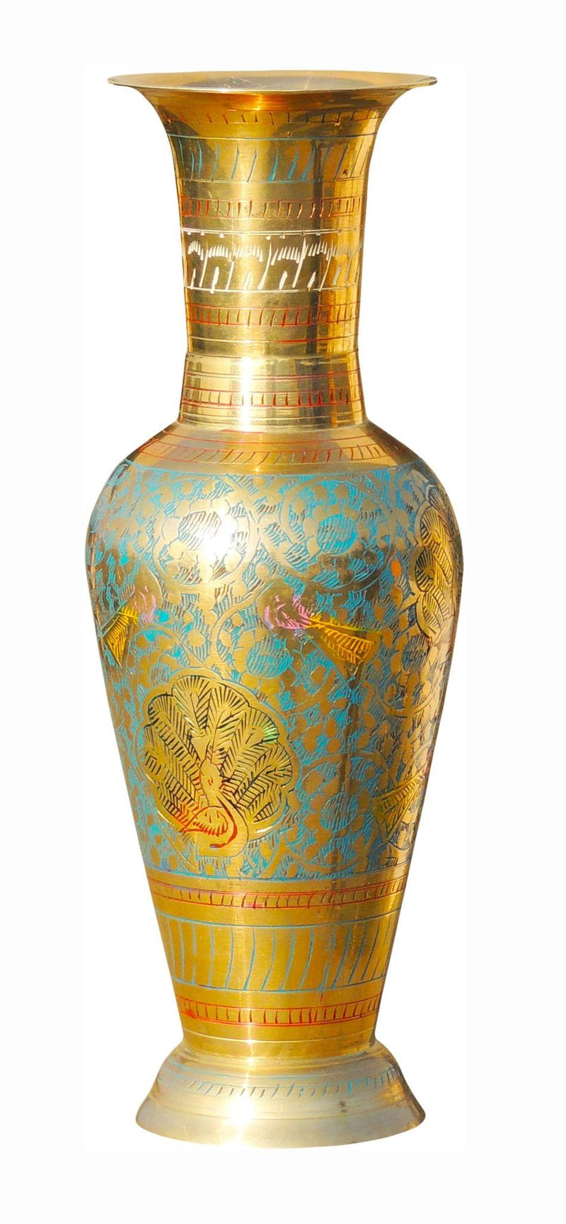 Brass & , Vase — 10"