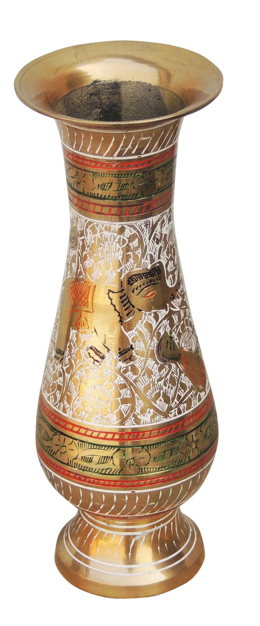 Brass & Glass, Vase — 8.8"