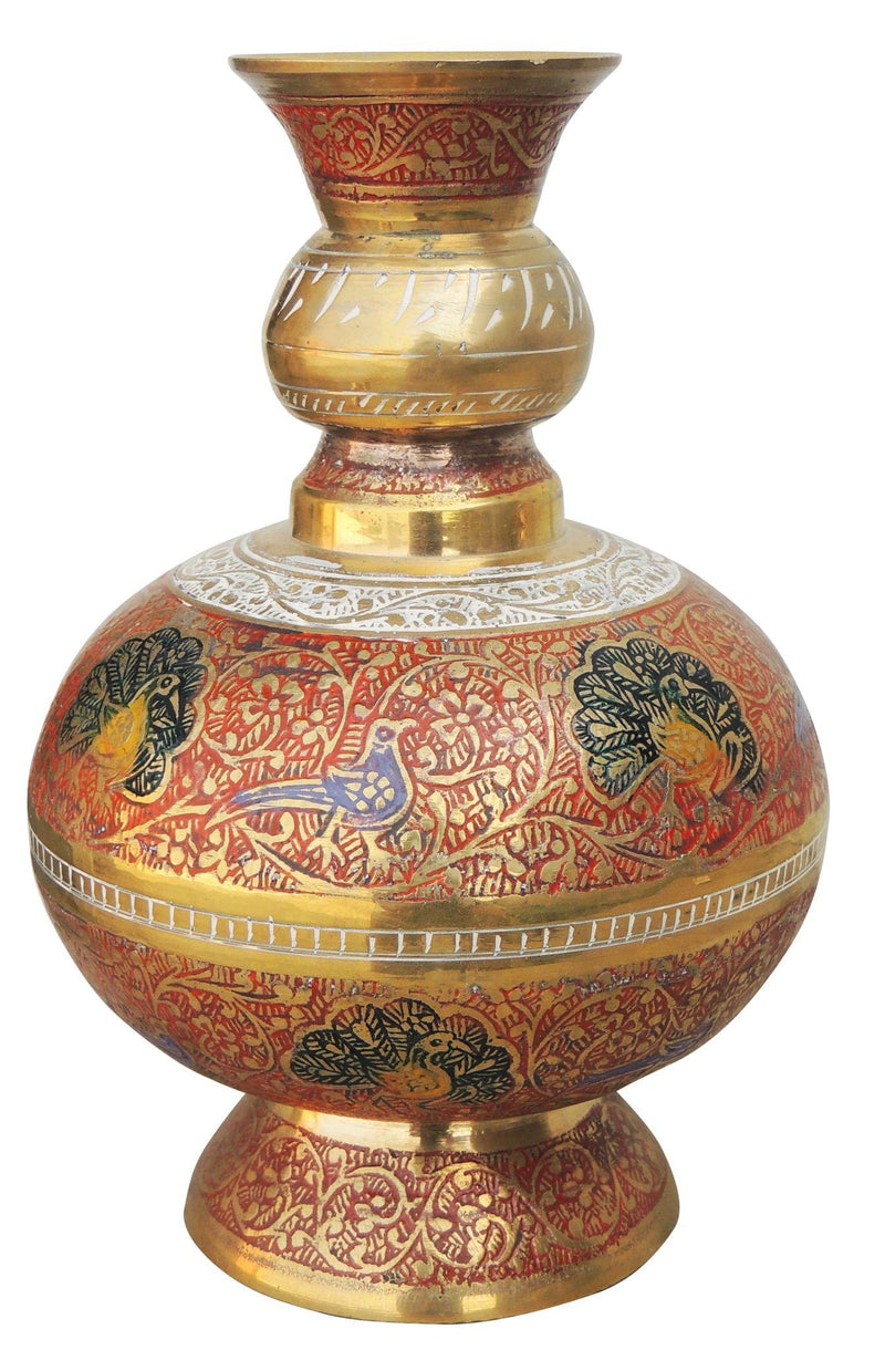 Brass & , Vase — 7.3"