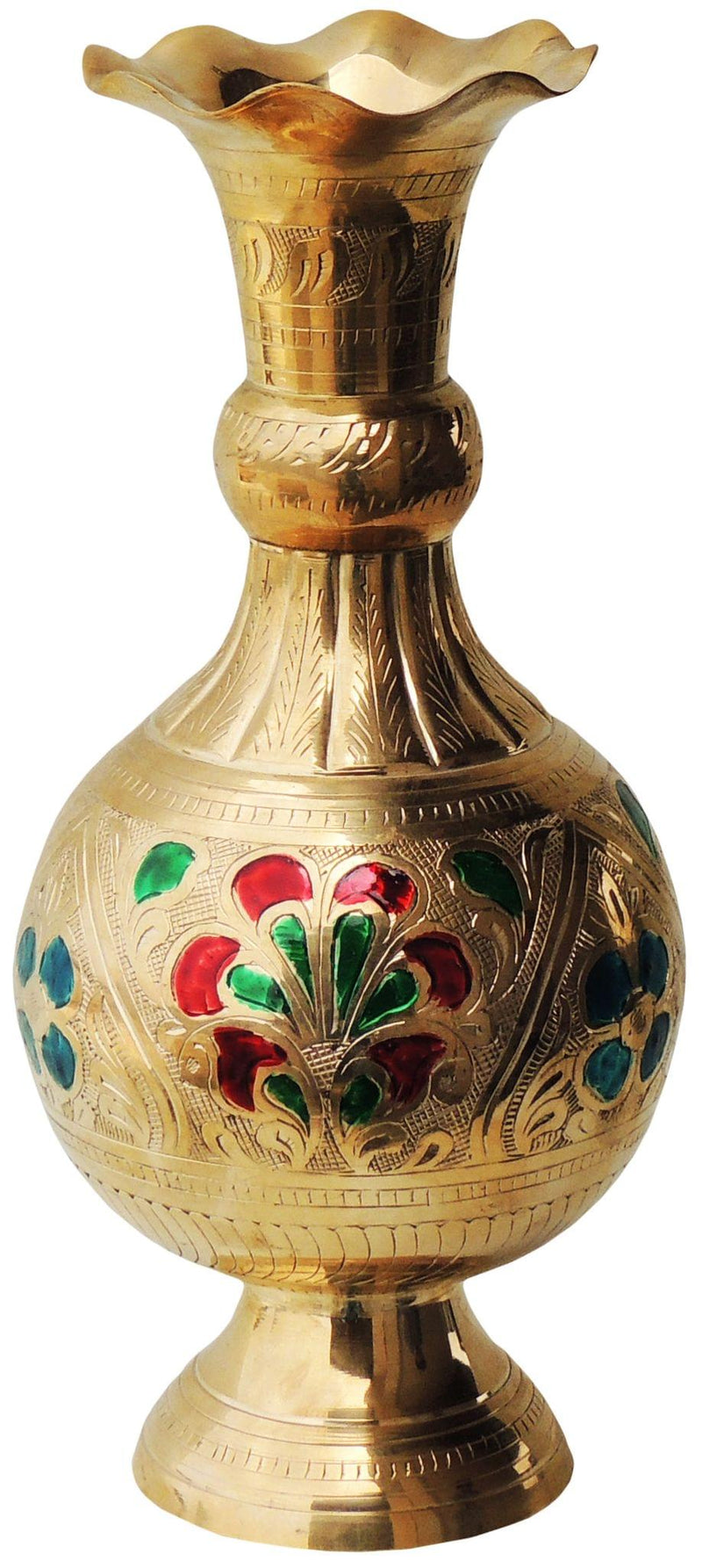 Brass & , Vase — 10.5"
