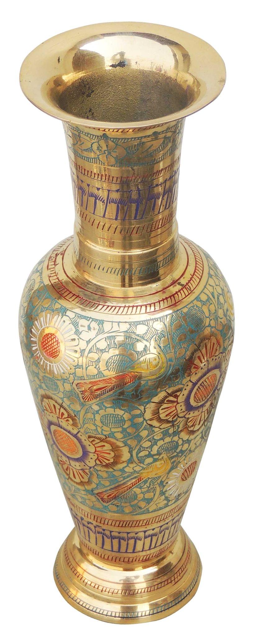 Brass & , Vase — 11.5"