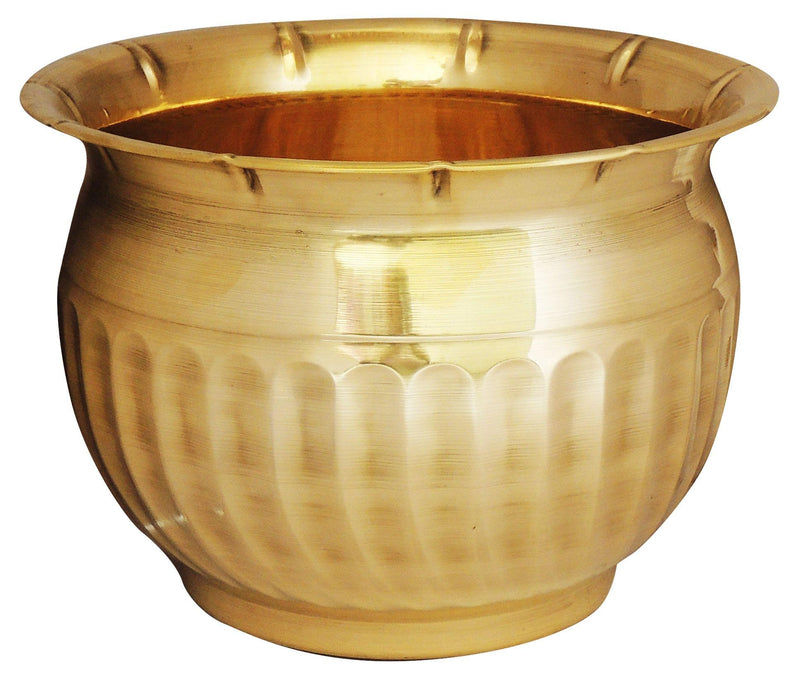 Brass planter Gamala Diameter 12 Inch weight 1 Kg () — 8"