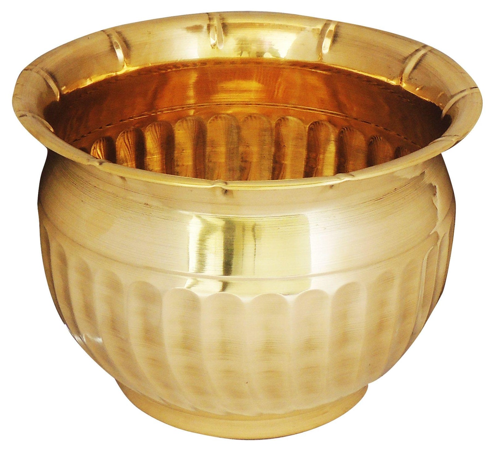 Brass planter Gamala Diameter 12 Inch weight 1 Kg () — 8"